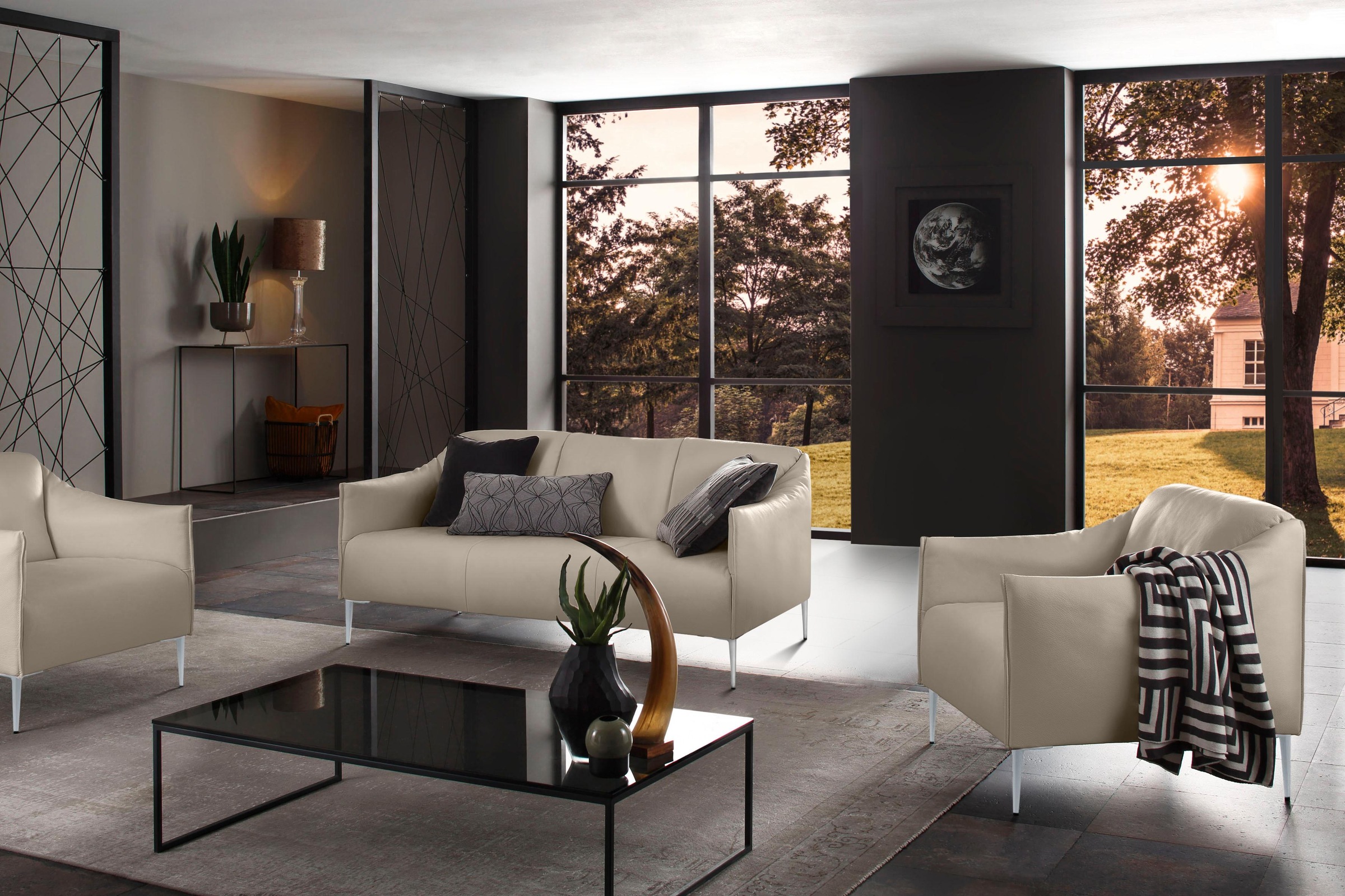 W.SCHILLIG 2,5-Sitzer »sally« mit Metallfüßen in Silber matt, Breite 174 cm