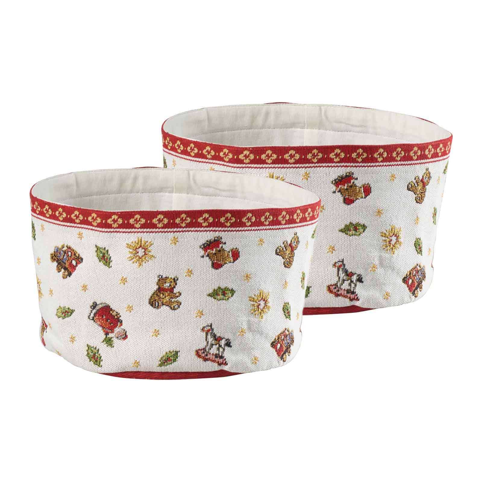 VILLEROY & BOCH Brotkorb "Brotkorb Toy's Delight Gobelin ø 24 cm 2er Set bunt", bunt, Lebensmittelaufbewahrungsbehälter
