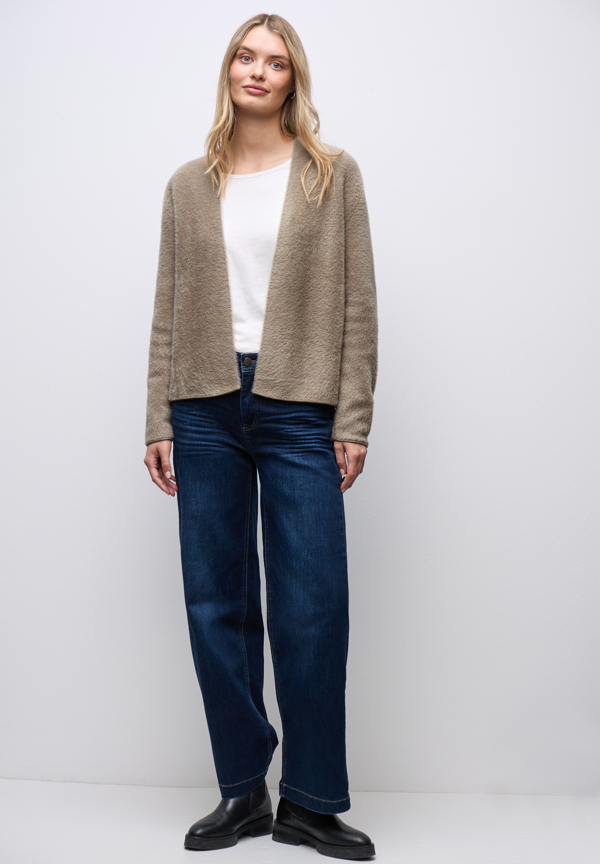 STREET ONE Stehkragenpullover in Unifarbe