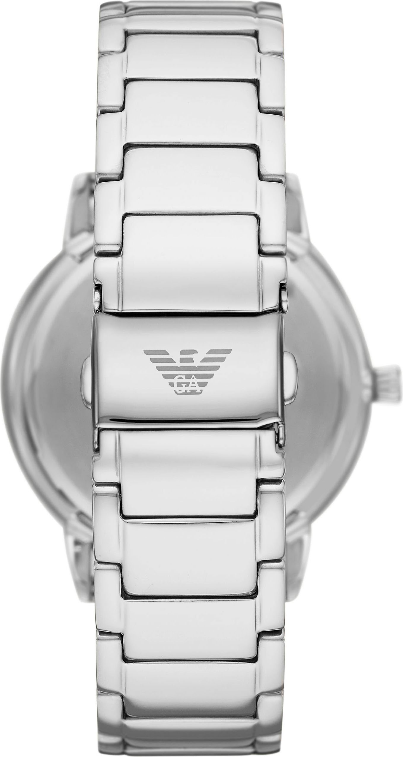 Emporio Armani Quarzuhr, Armbanduhr, Herrenuhr, Edelstahlarmband, analog, Tag
