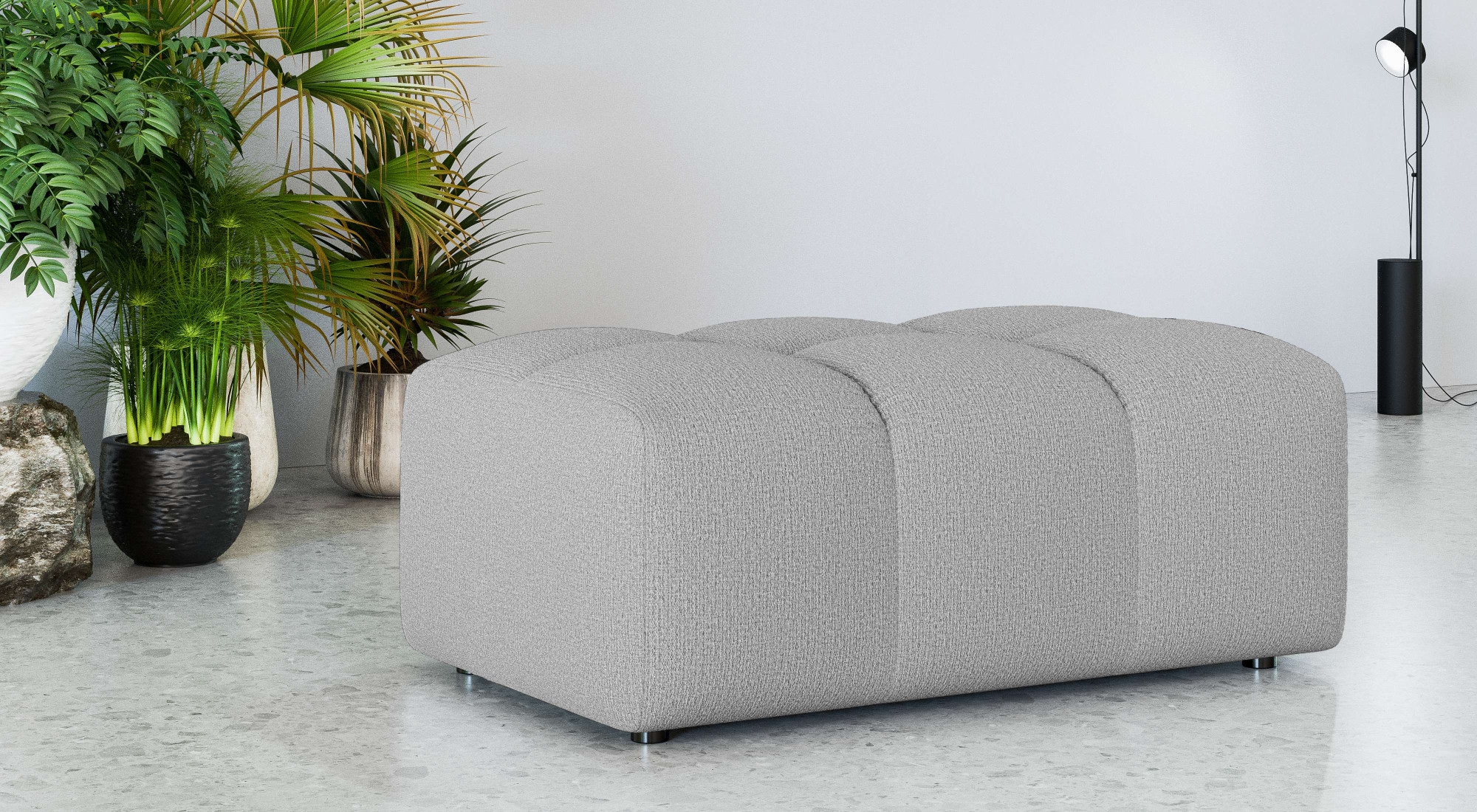 OTTO home Polsterhocker "TUURE Sitzhocker, Bubble-Optik, Maße B/T/H: 124/80/46 cm" moderne Steppung, hoher Sitzkomfort und modernes Design
