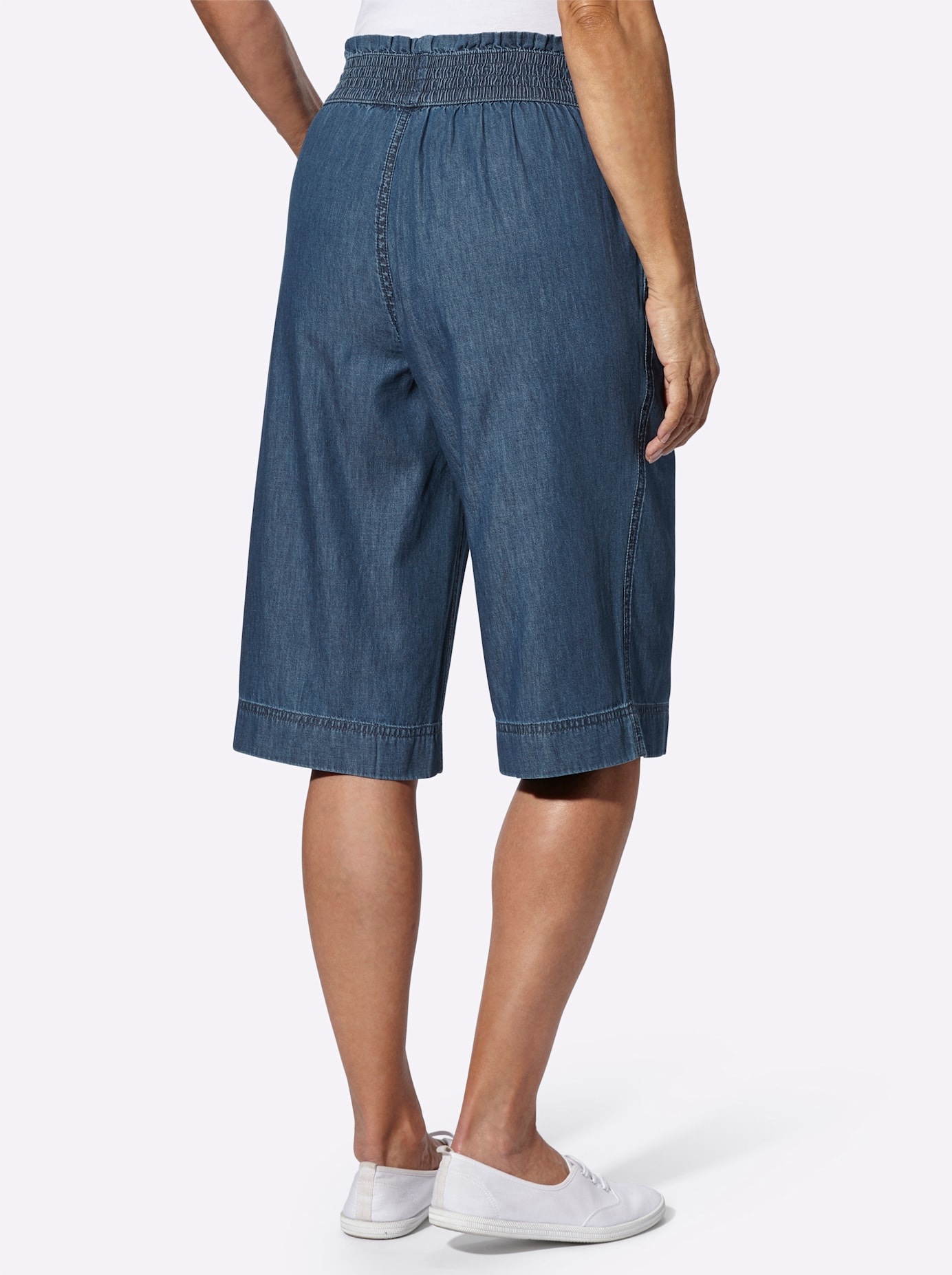Bequeme Jeans CLASSIC BASICS, Damen, Gr. 44, Normalgrößen, blau, stone, washed, 100% Baumwolle, unifarben, 7/8-Länge, Jeans 3