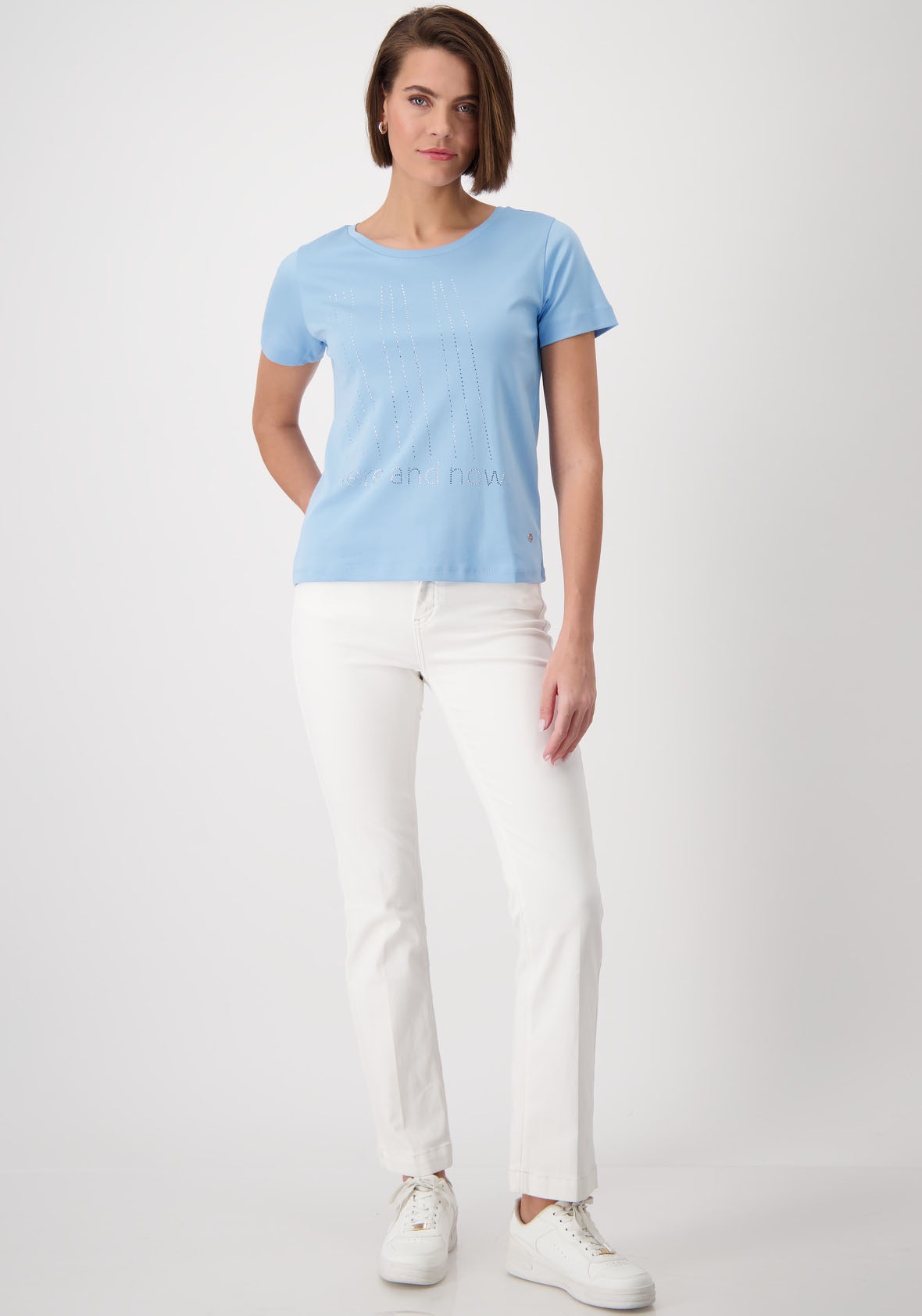 Monari Rundhalsshirt mit Glitzernieten