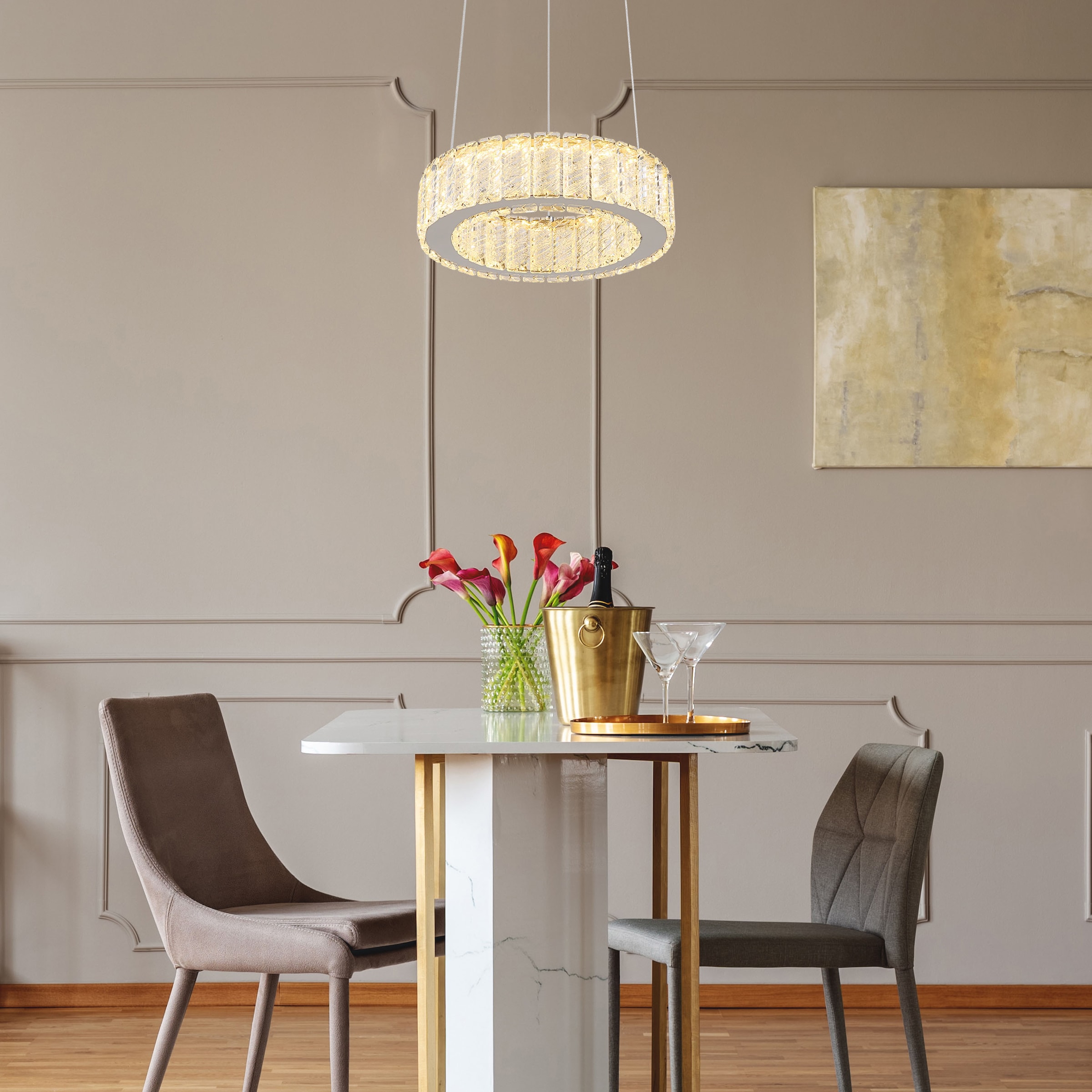 GLOBO LIGHTING LED Pendelleuchte »MUCKY«, Leuchtmittel LED-Modul | LED fest integriert, Hängelampe/Hängeleuchte/Wohnzimmer/Esstisch/elegant