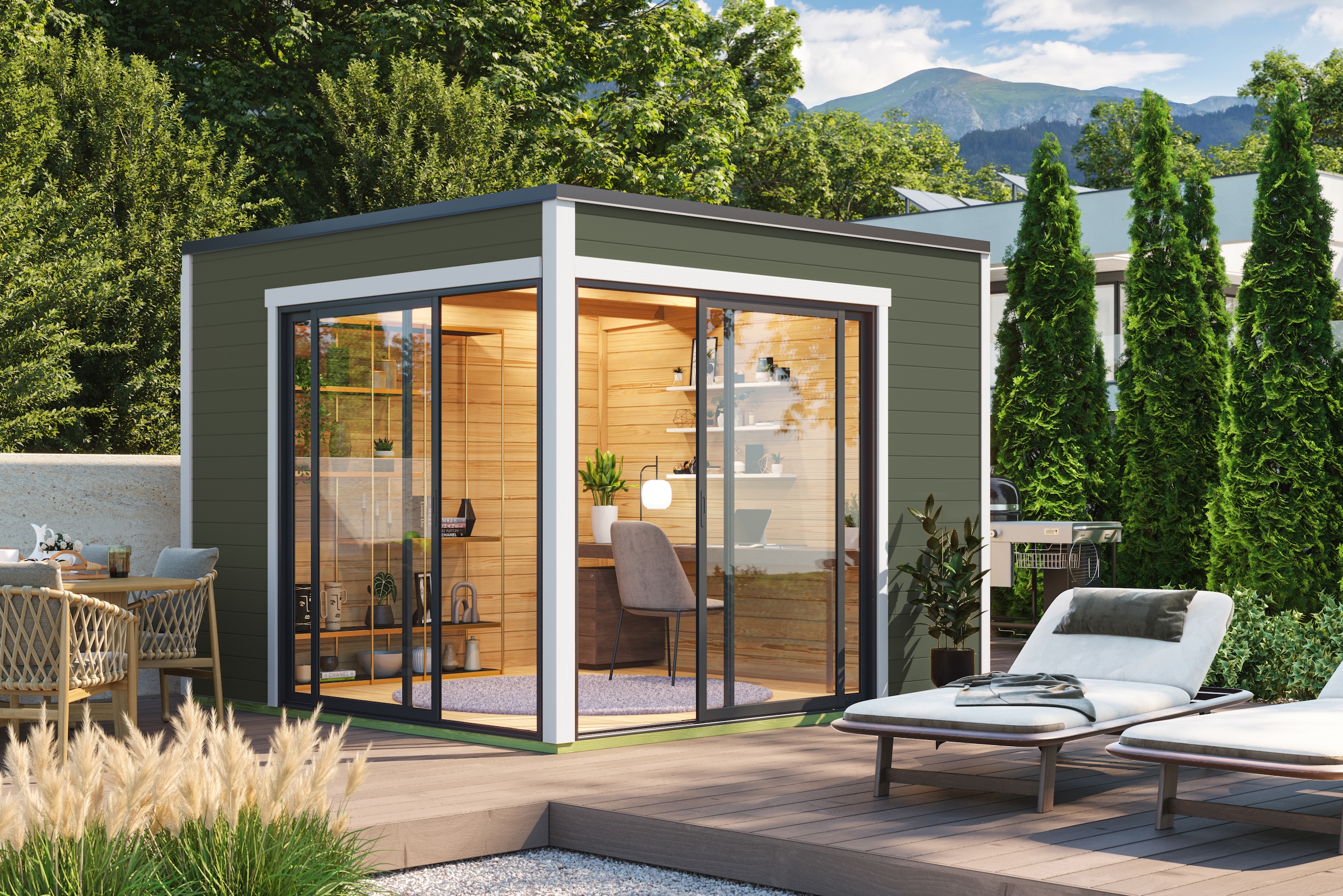 Nordic Holz Gartenhaus "Palermo 3", mit großen Glasflächen günstig online kaufen