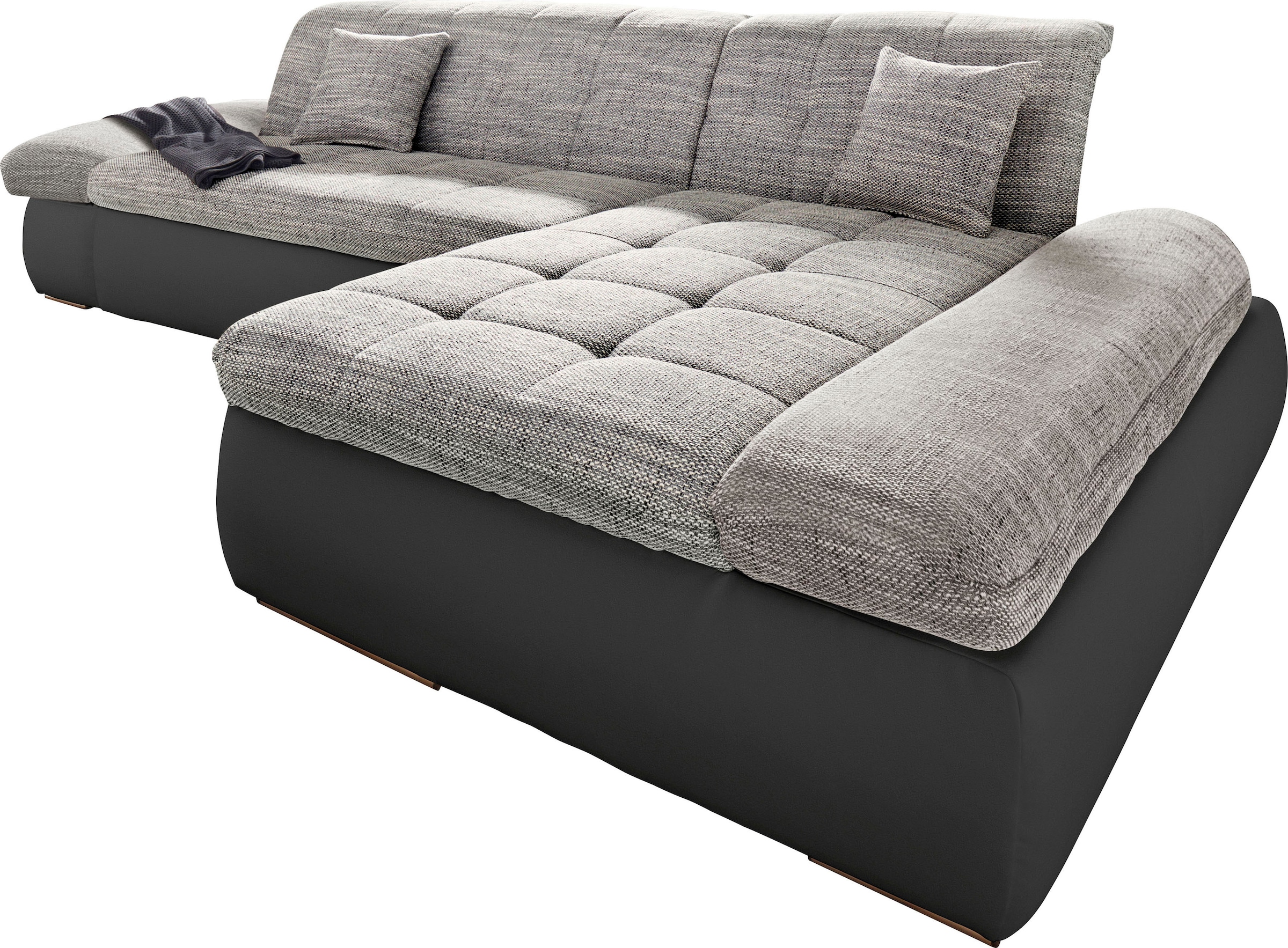 DOMO collection Ecksofa »Moric Luxus - B/T/H 300/172/80 cm, XXL-Format«, L-Form, 140kg Belastung/Sitz, in Cord, Chenille, Kunstleder