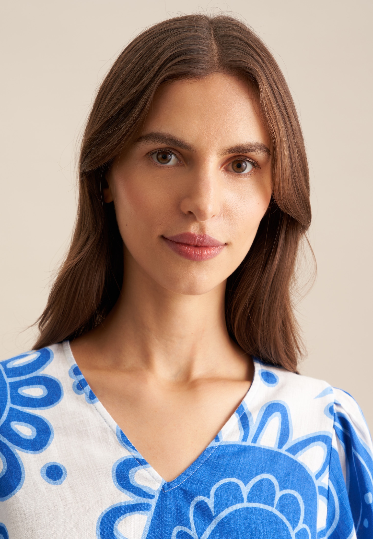 seidensticker Shirtbluse »Schwarze Rose«, 3/4-Arm V-Neck Paisley