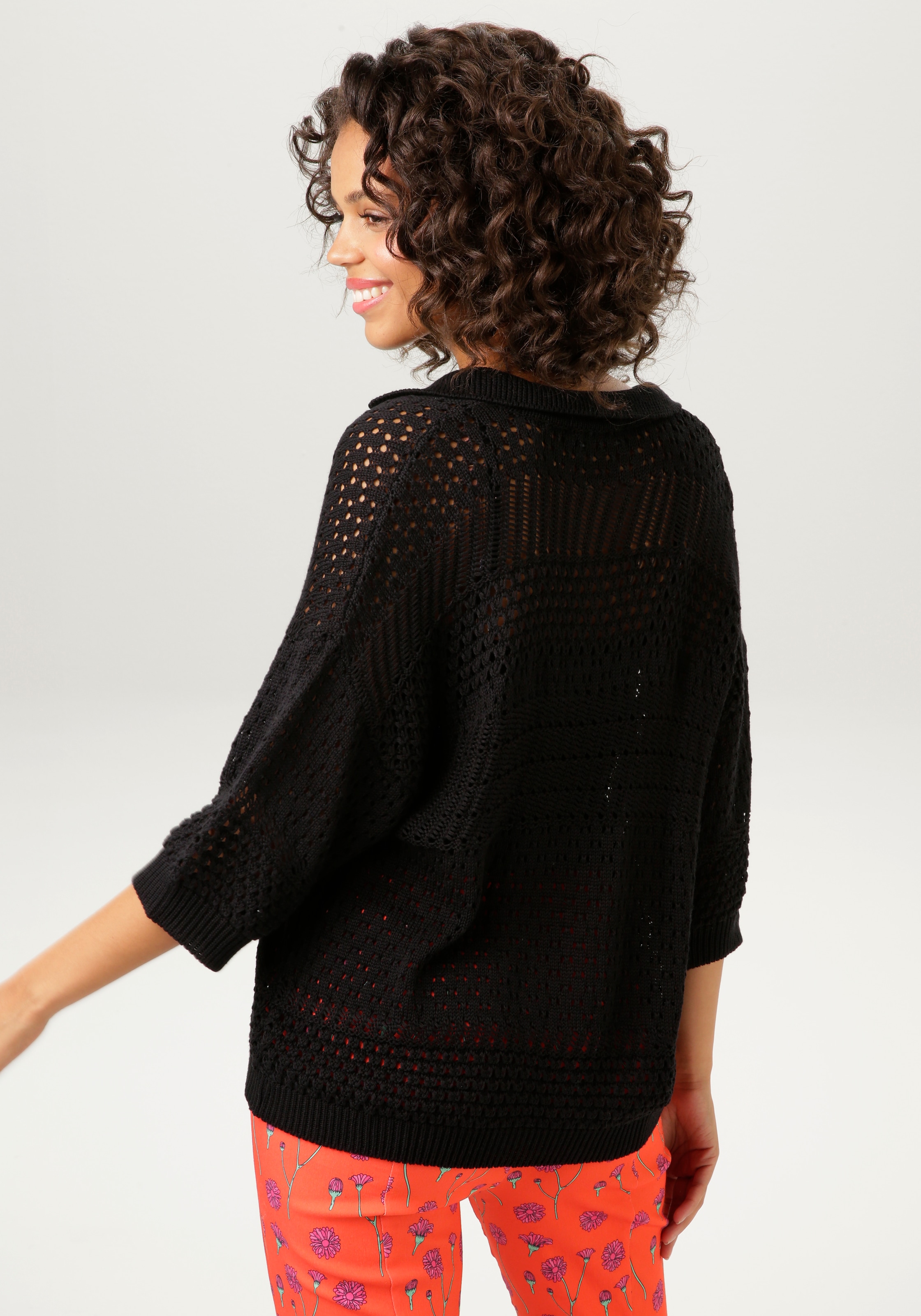 Aniston CASUAL Strickpullover, im trendigem Ajour-Mustermix - NEUE KOLLEKTION