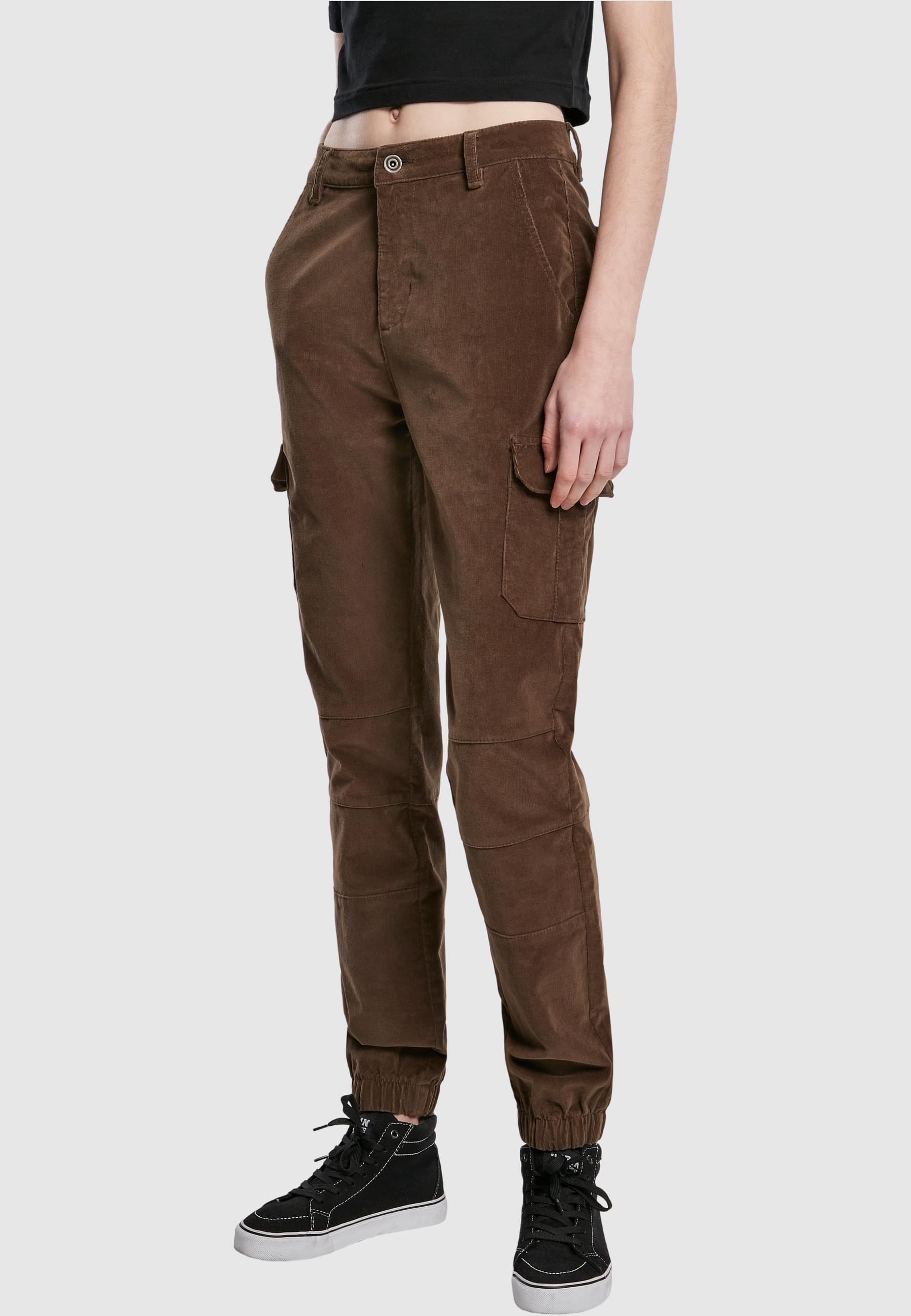 URBAN CLASSICS Cargohose »Urban Classics Damen Ladies High Waist Cargo Corduroy Pants«, (1 tlg.)
