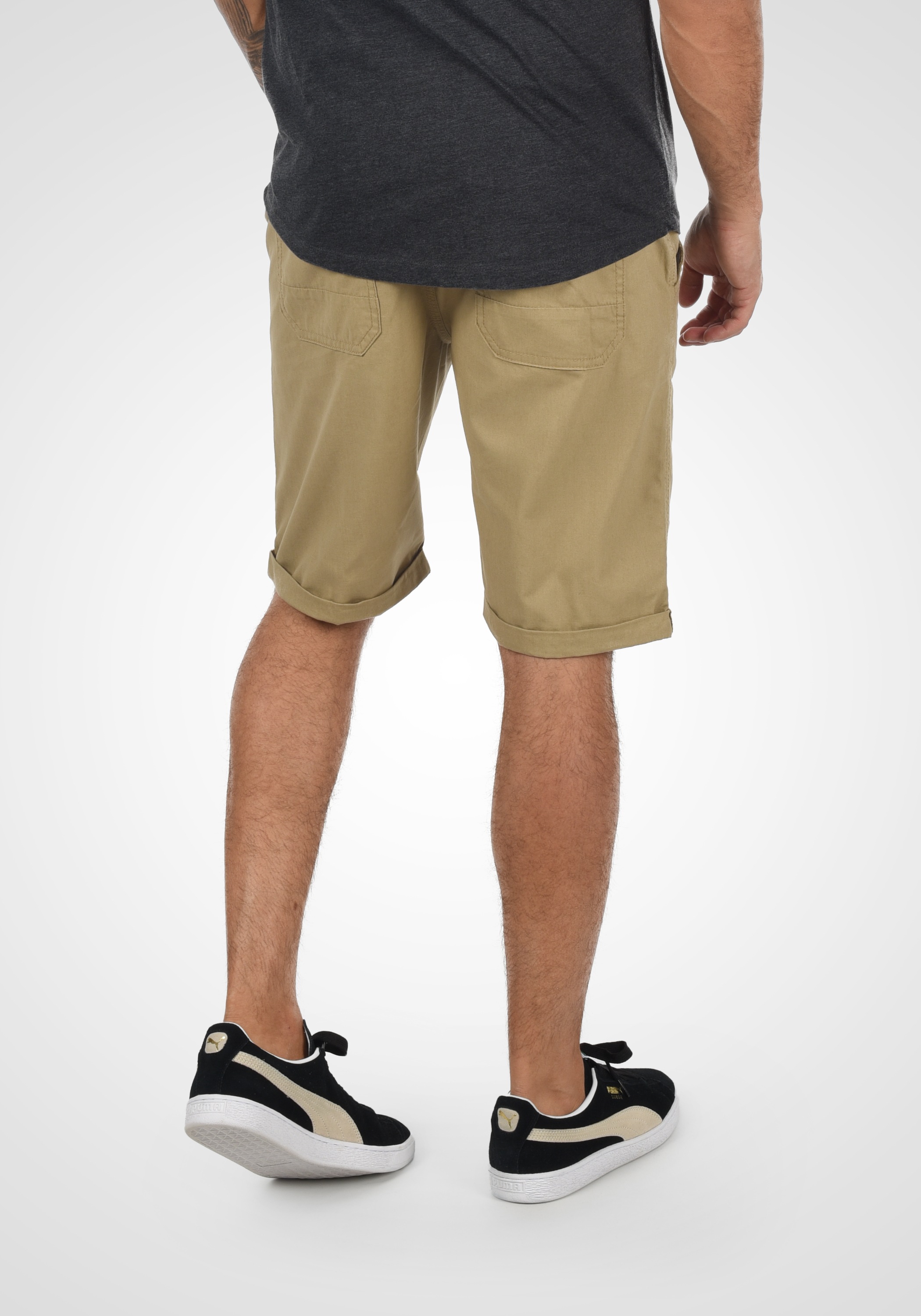 Chinoshorts BLEND "BHClaude", Herren, Gr. S, US-Größen, braun (safari braun), Web, 100% Baumwolle, unifarben, normal kurz, Hosen Chinoshorts, Chino Shorts mit elastischen Bund 6