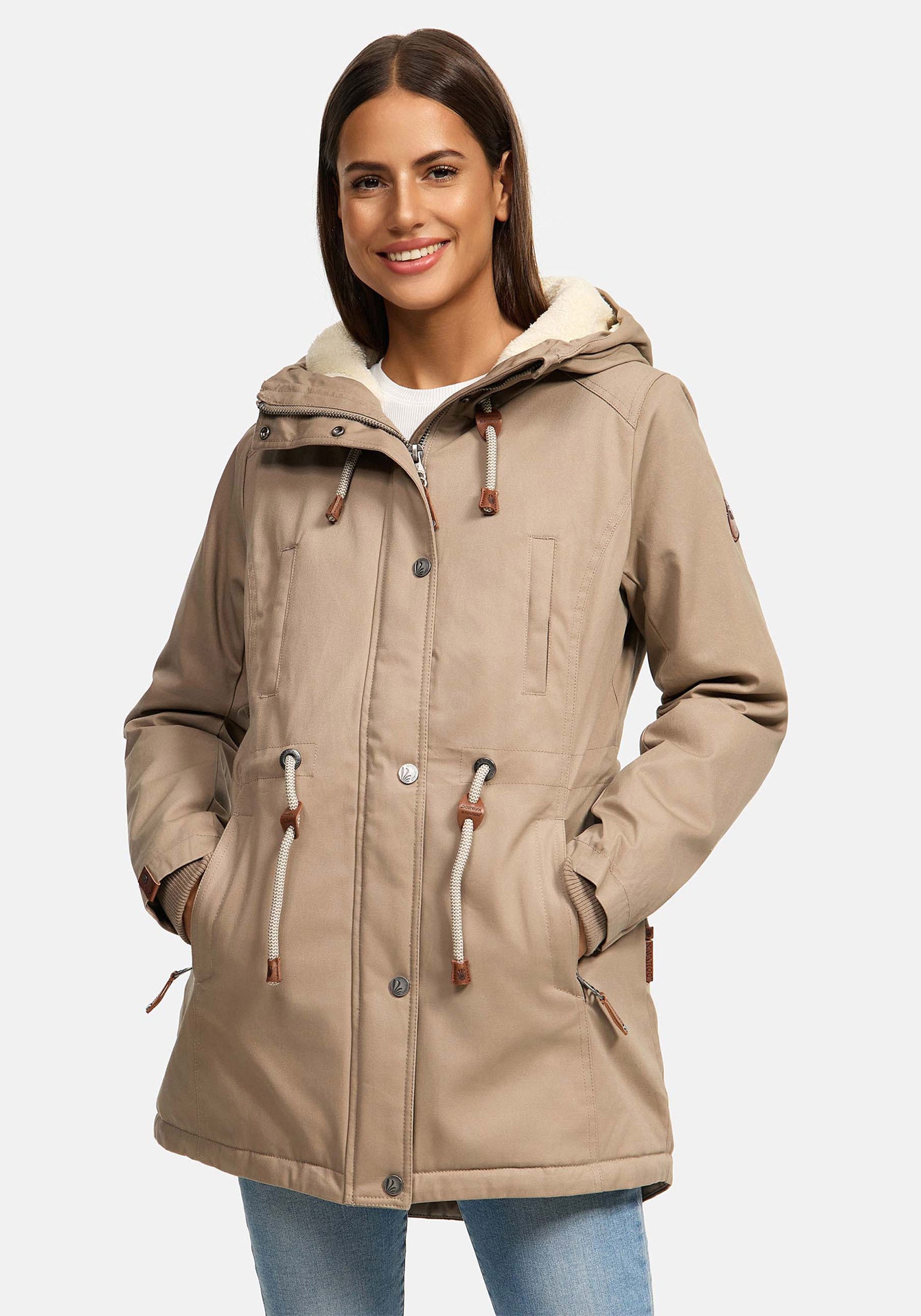 Navahoo Winterjacke "Ireliaa", mit warmen Teddyfell