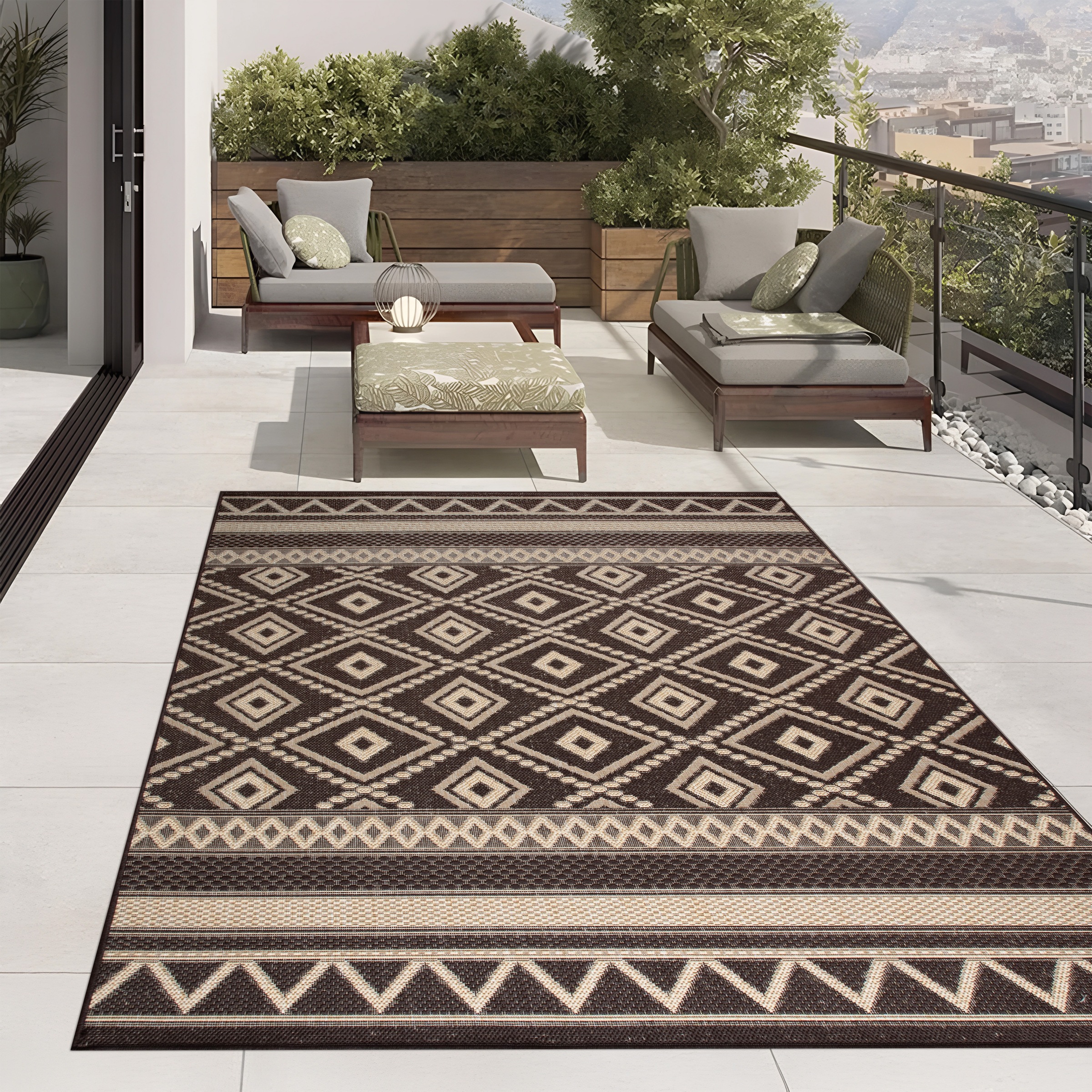 my home Teppich »Toronto auch als Läufer erhältlich«, rechteckig, 3 mm Höhe, In- und Outdoor geeignet, Sisal-Optik, Wetterfest & UV-beständig, Boho