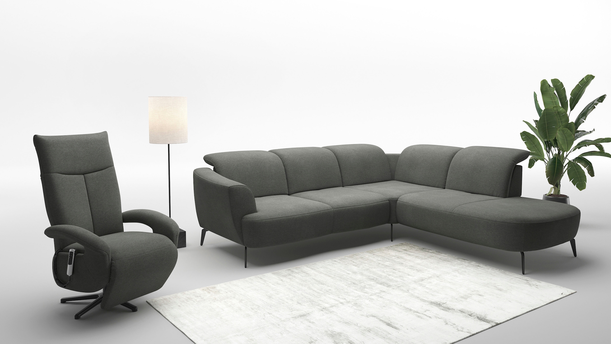 sit&more Ecksofa »Zoe«, ink.Sitztiefenverstellung, wahlweise mit Kopfteilverstellung