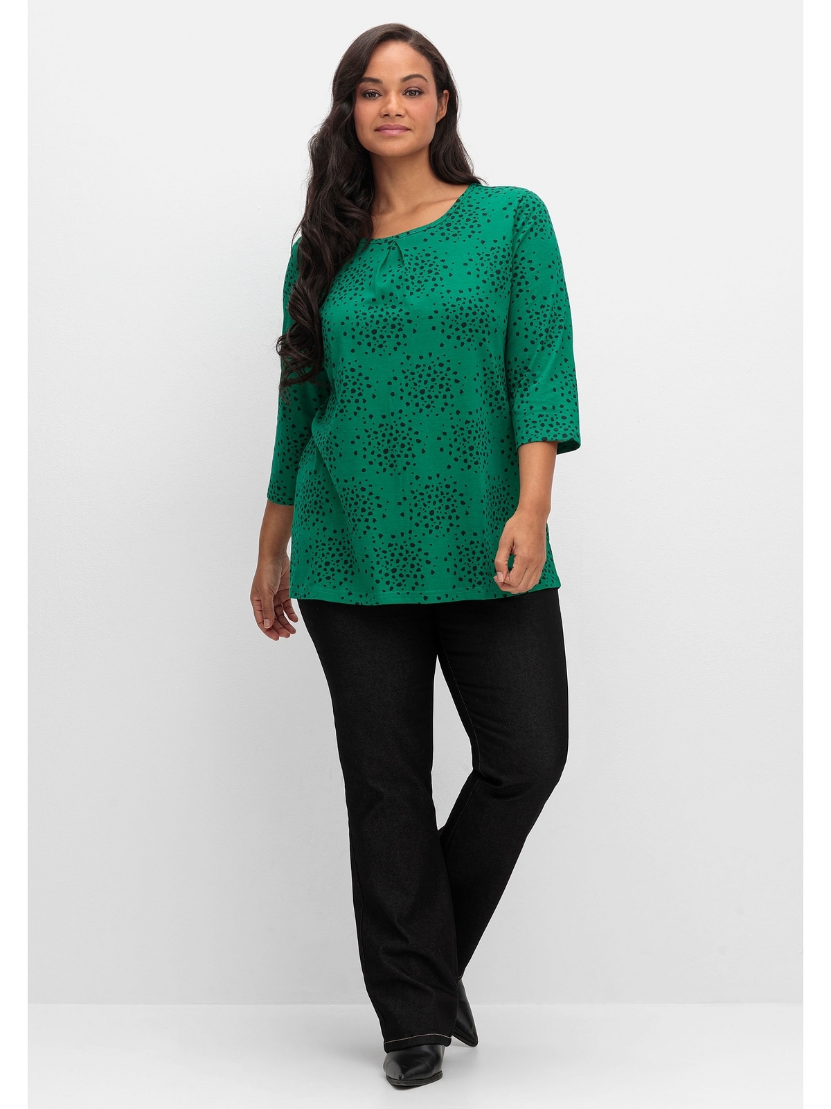 Sheego 3/4-Arm-Shirt »Große Größen«, mit Konfetti-Print