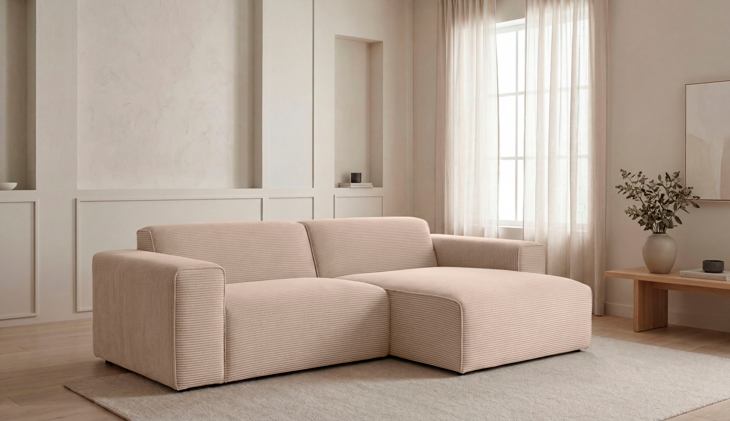 OTTO home Ecksofa "Clayton Breite 247 cm, L-form" in einem trendigen Cord-Bezug, verschiedene Kombinationen verfügbar