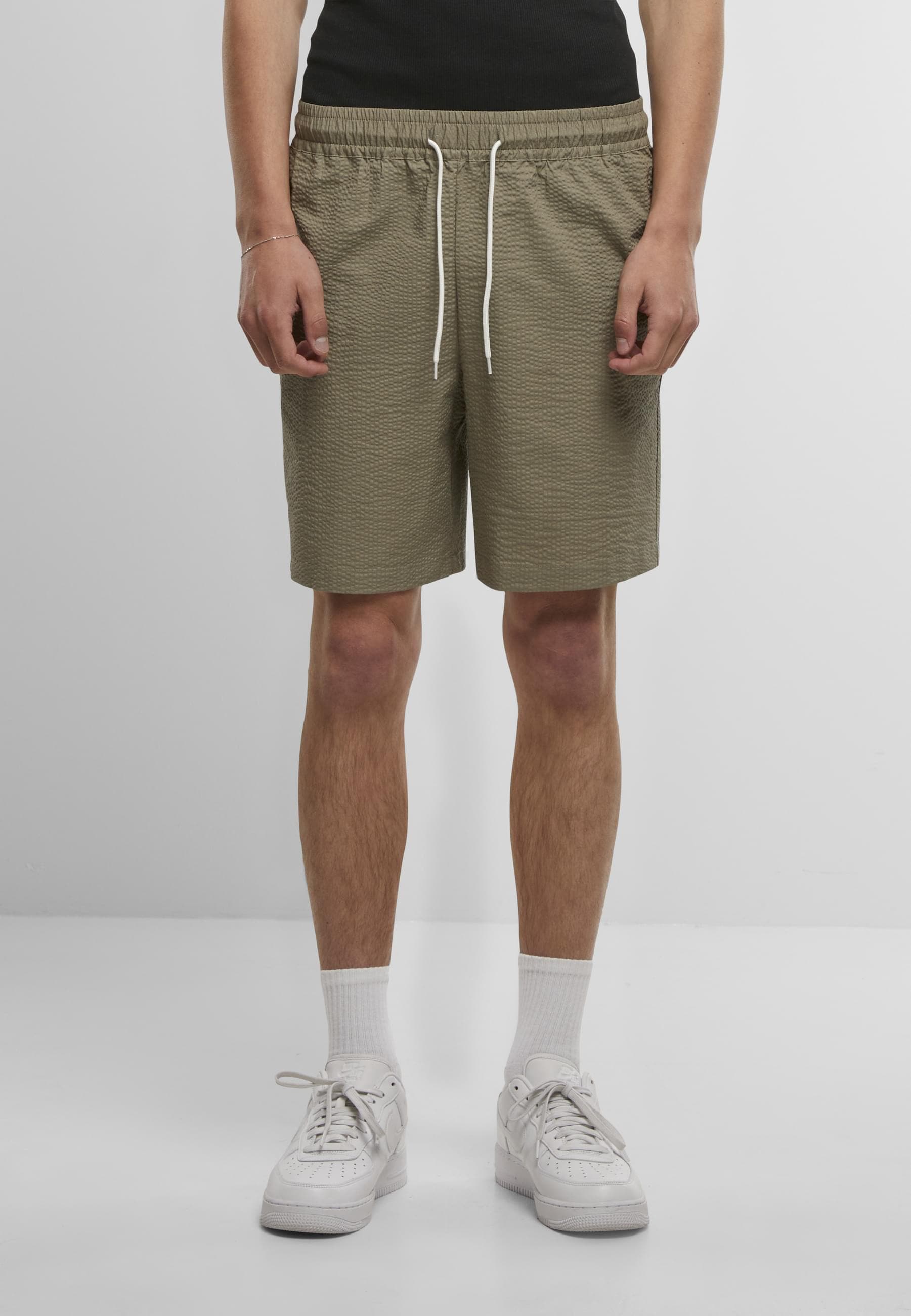 URBAN CLASSICS Shorts »Urban Classics Herren Basic Seersucker Shorts«, (1 tlg.)