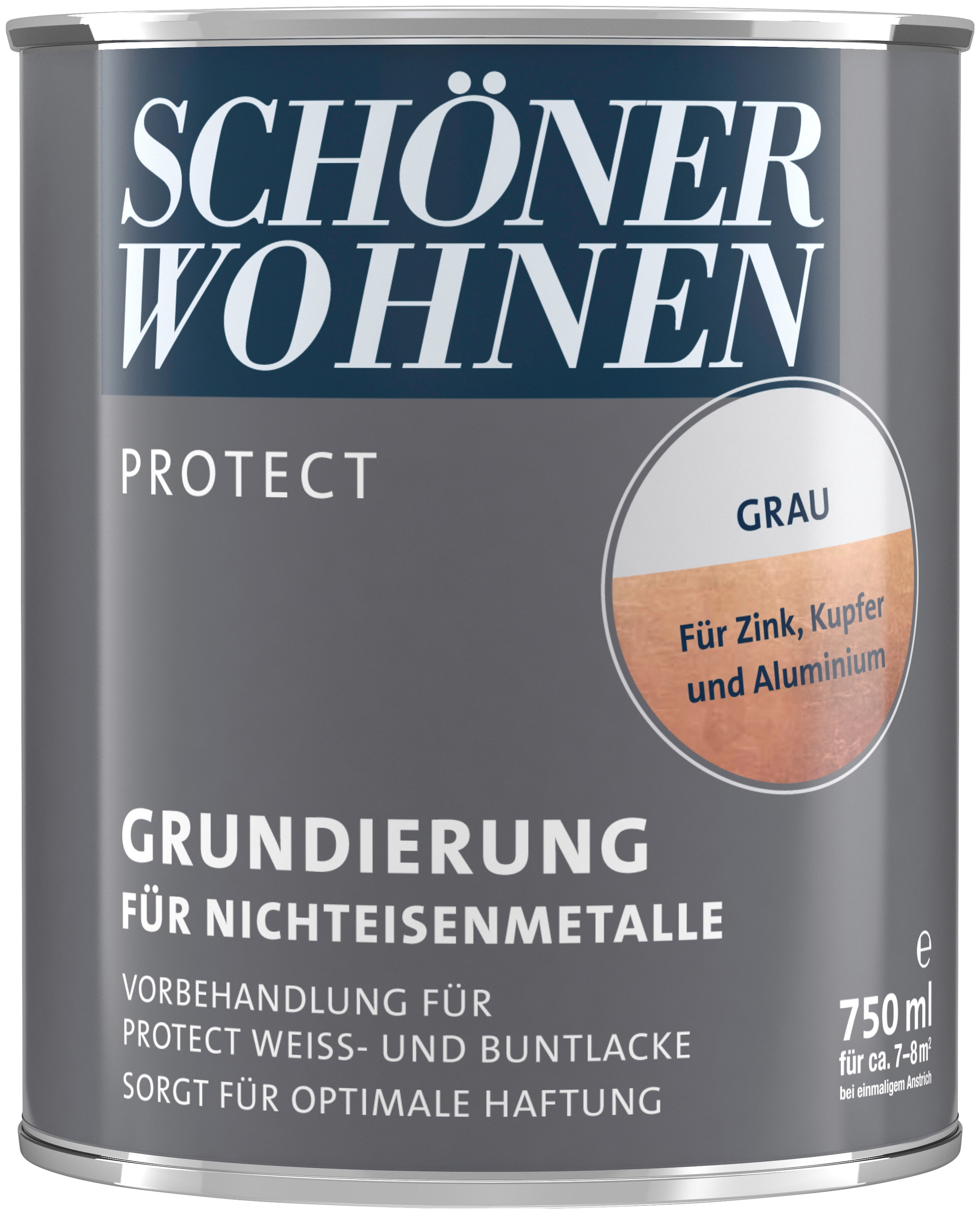 SCHÖNER WOHNEN FARBE Grundierfarbe »Protect«, 750 ml, grau, Grundierung für Nichteisenmetalle