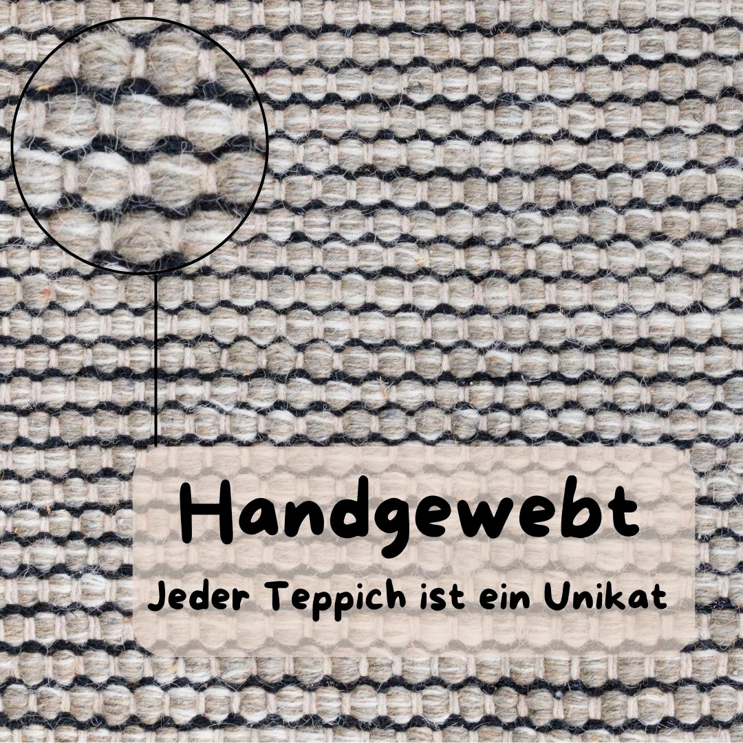 my home Wollteppich »Odenne«, rechteckig, 10 mm Höhe, handgewebter Wendeteppich, melierte Optik, reine Wolle, Wohnzimmer