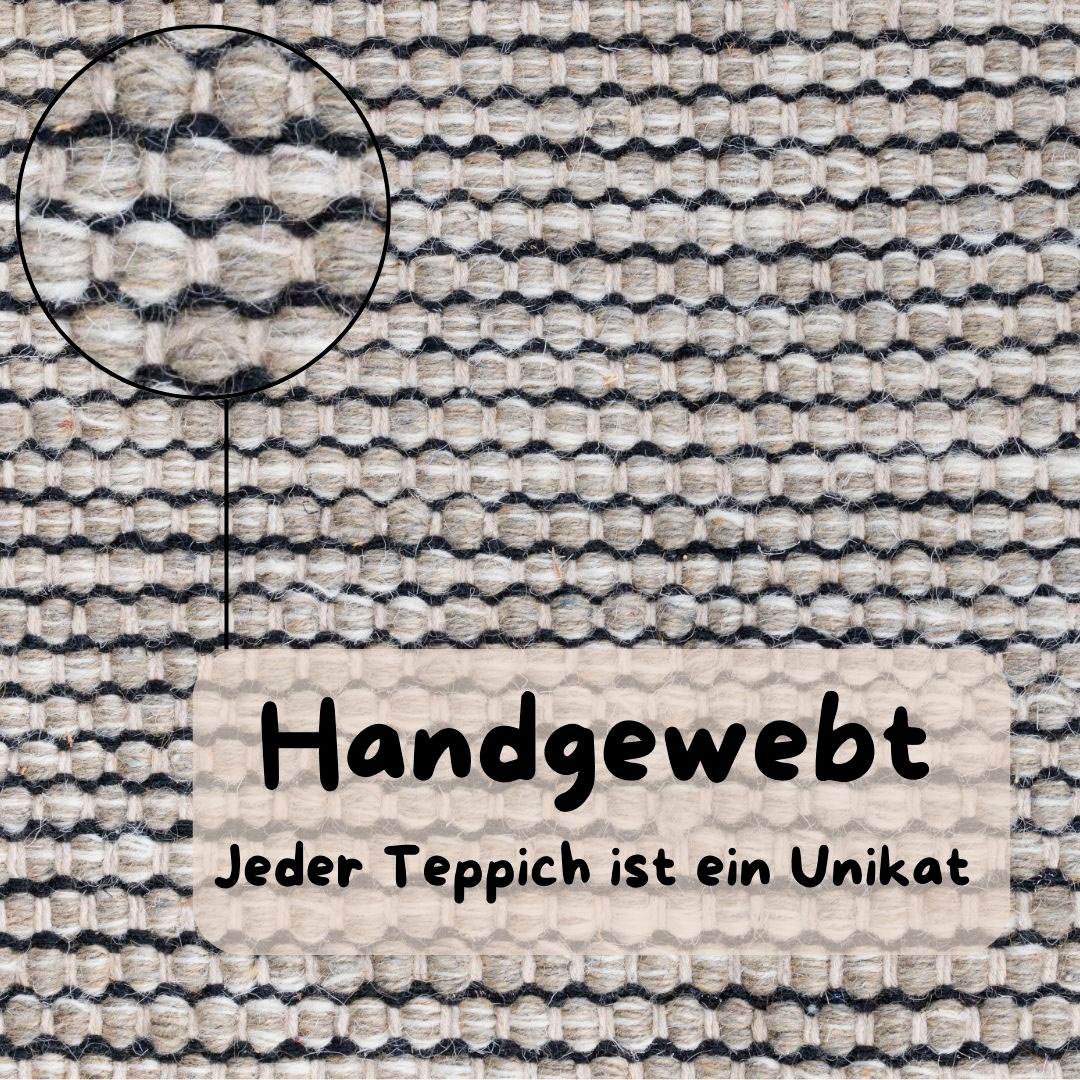 Wollteppich OTTO HOME "Odenne", beige (creme, grau), B:200cm H:10mm L:290cm, Wolle, Teppiche, handgewebter Wendeteppich, melierte Optik, reine Wolle, Wohnzimmer 3
