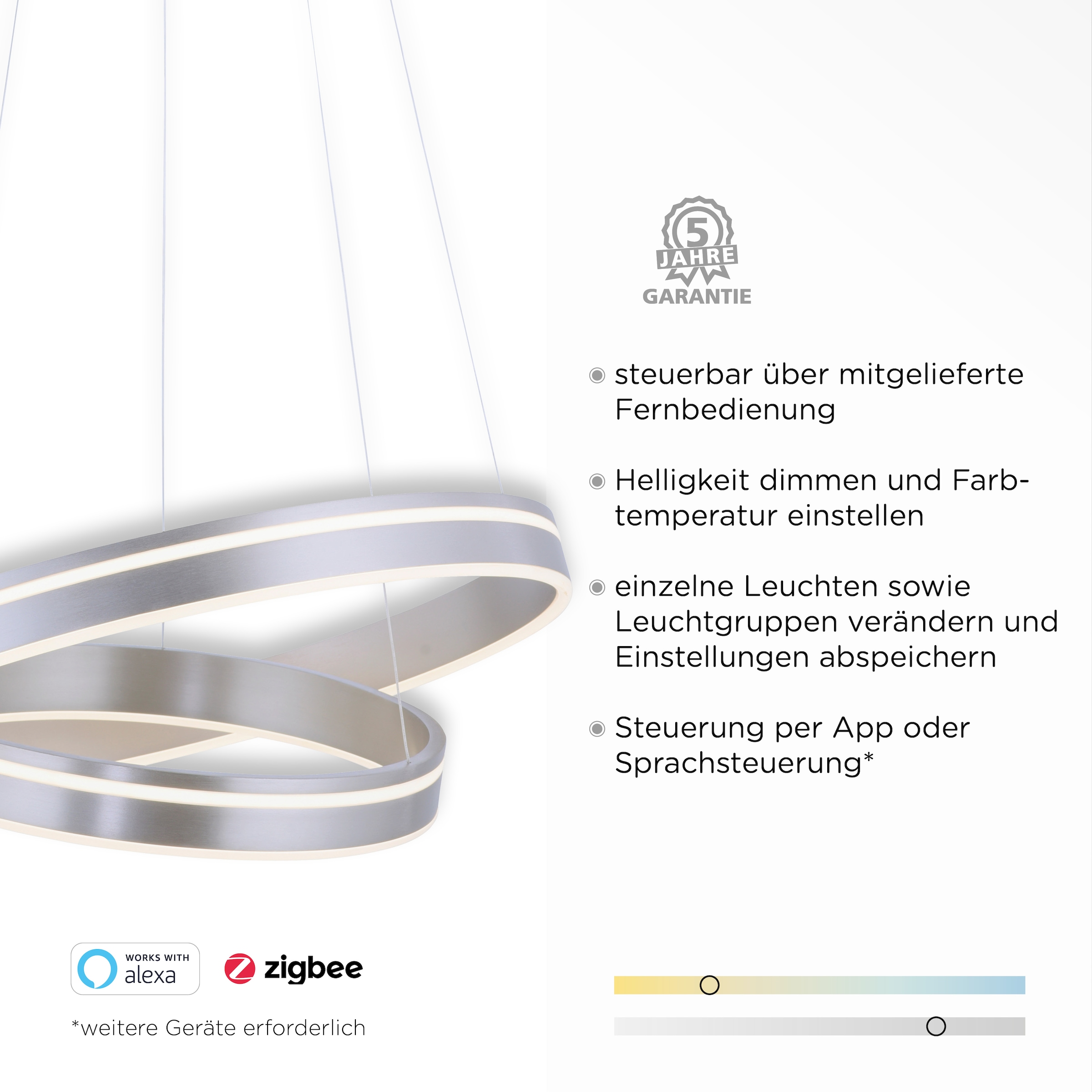 Neuhaus Q SMART HOME LIGHTS LED Pendelleuchte »Q-VITO« LED-Board 1 Stk. warmweiß - kaltweiß