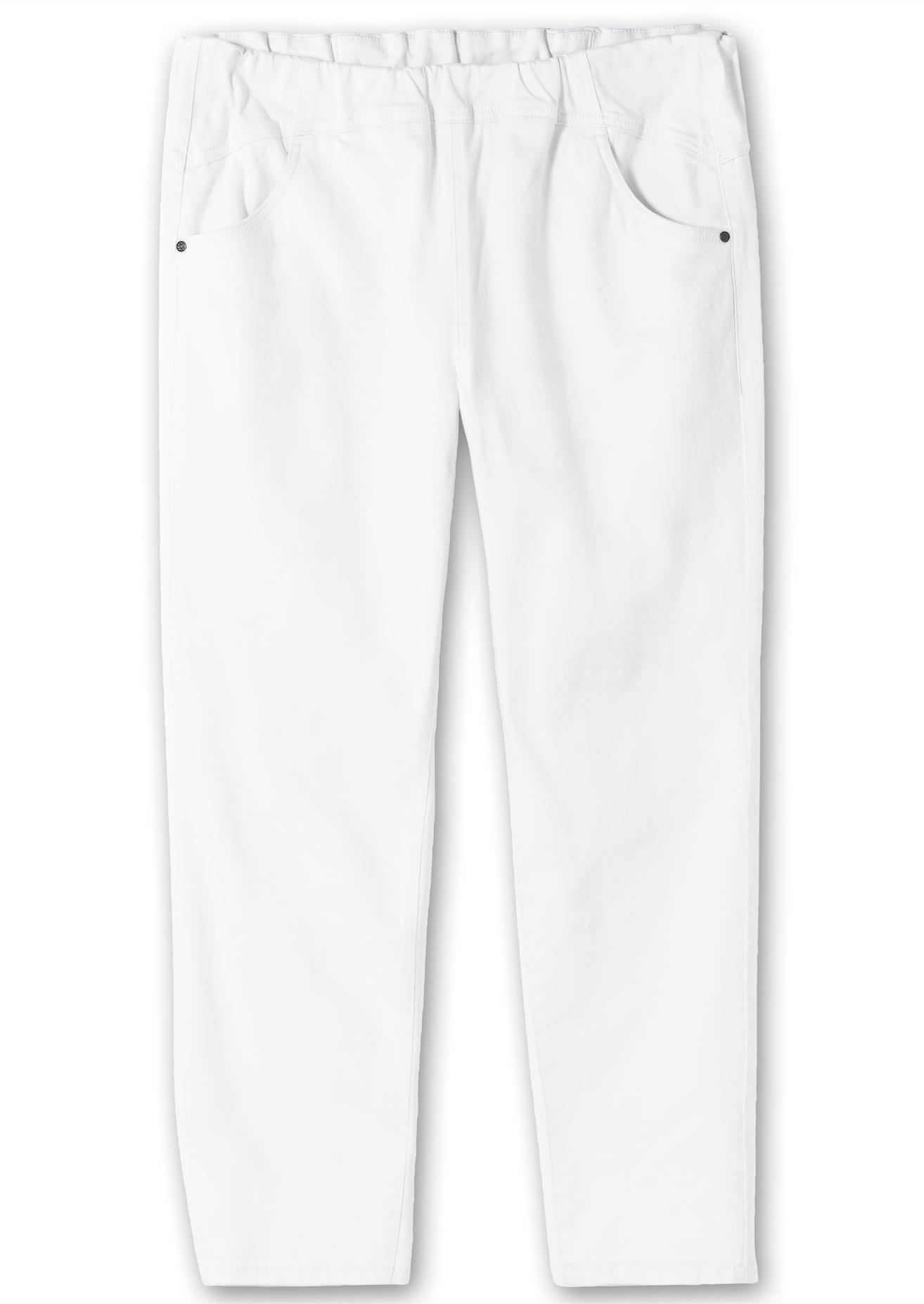 Sheego Pull-on Jeans Women's White Denim Size 46 3