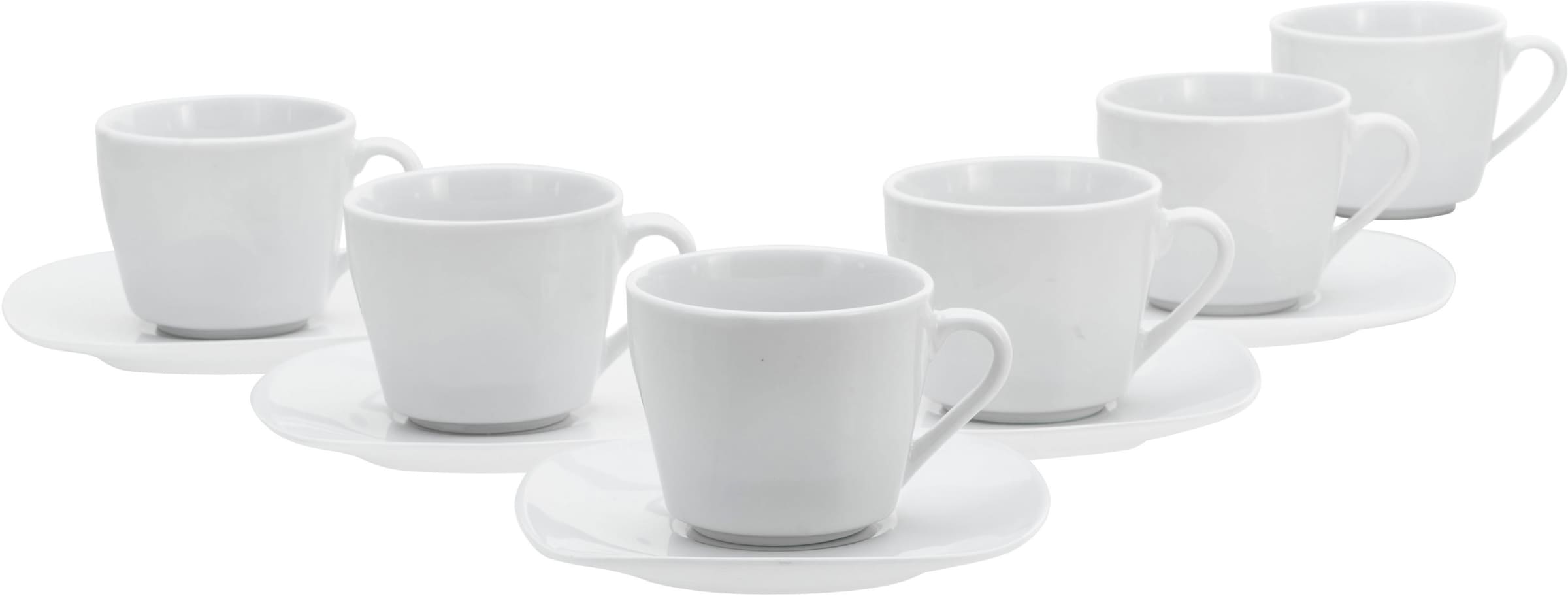 CreaTable Tasse "Square Weiss", (Set, 12 tlg.), 200 ml, 12-teilig