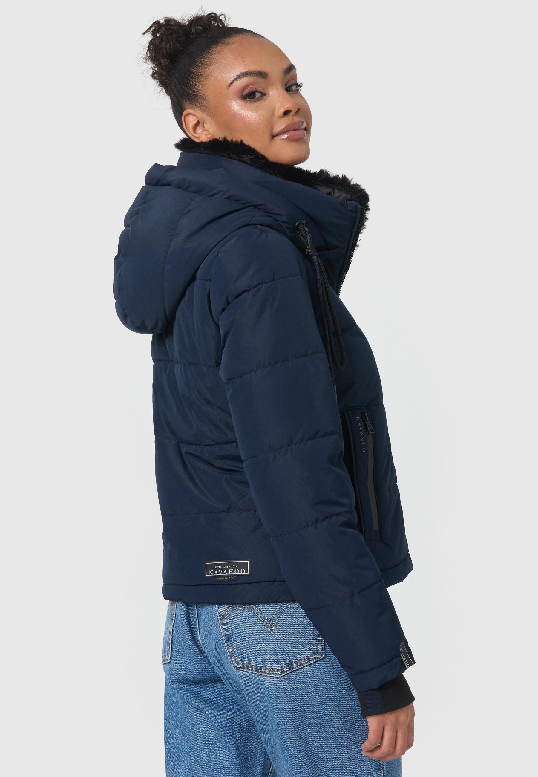 Navahoo Steppjacke »Mit Liebe XIV«, mit Kapuze, Warme gesteppte Damen Winterjacke mit kuscheligem Kragen