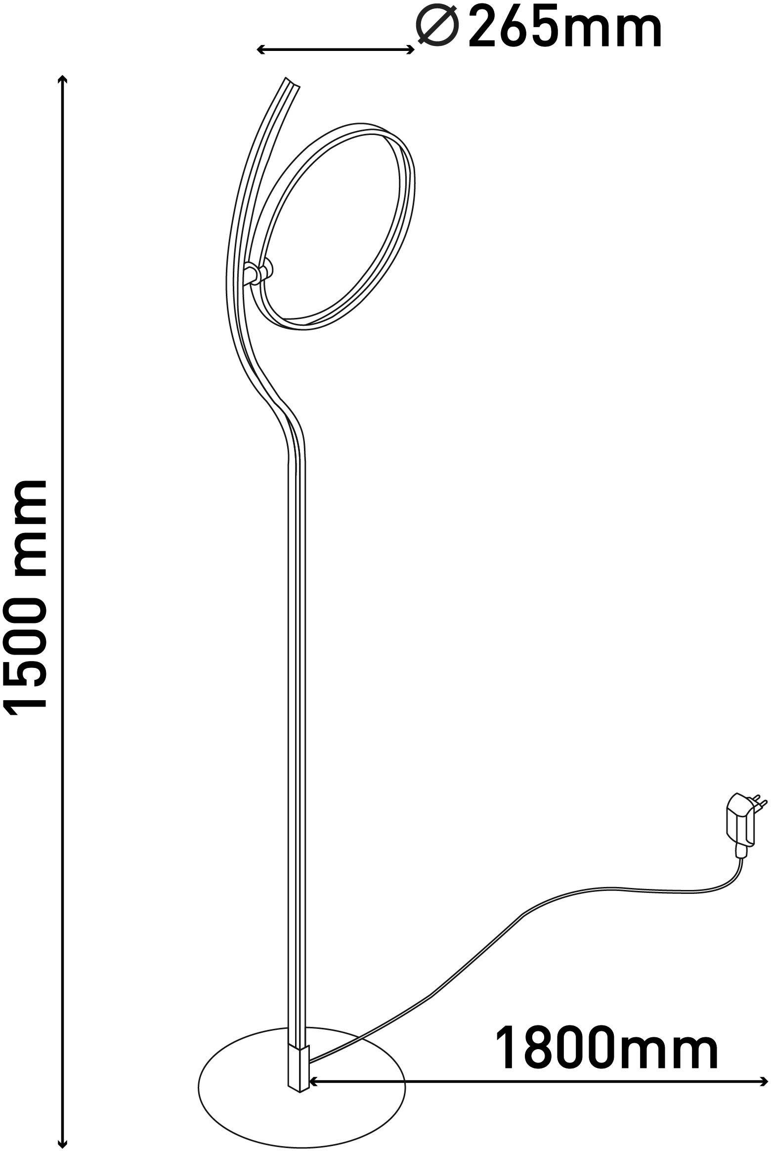 näve LED Stehlampe »"Loop Line"«, Dimmbar in 3 Stufen per Touch-Dimmer; Inkl. Stecker-Netzteil