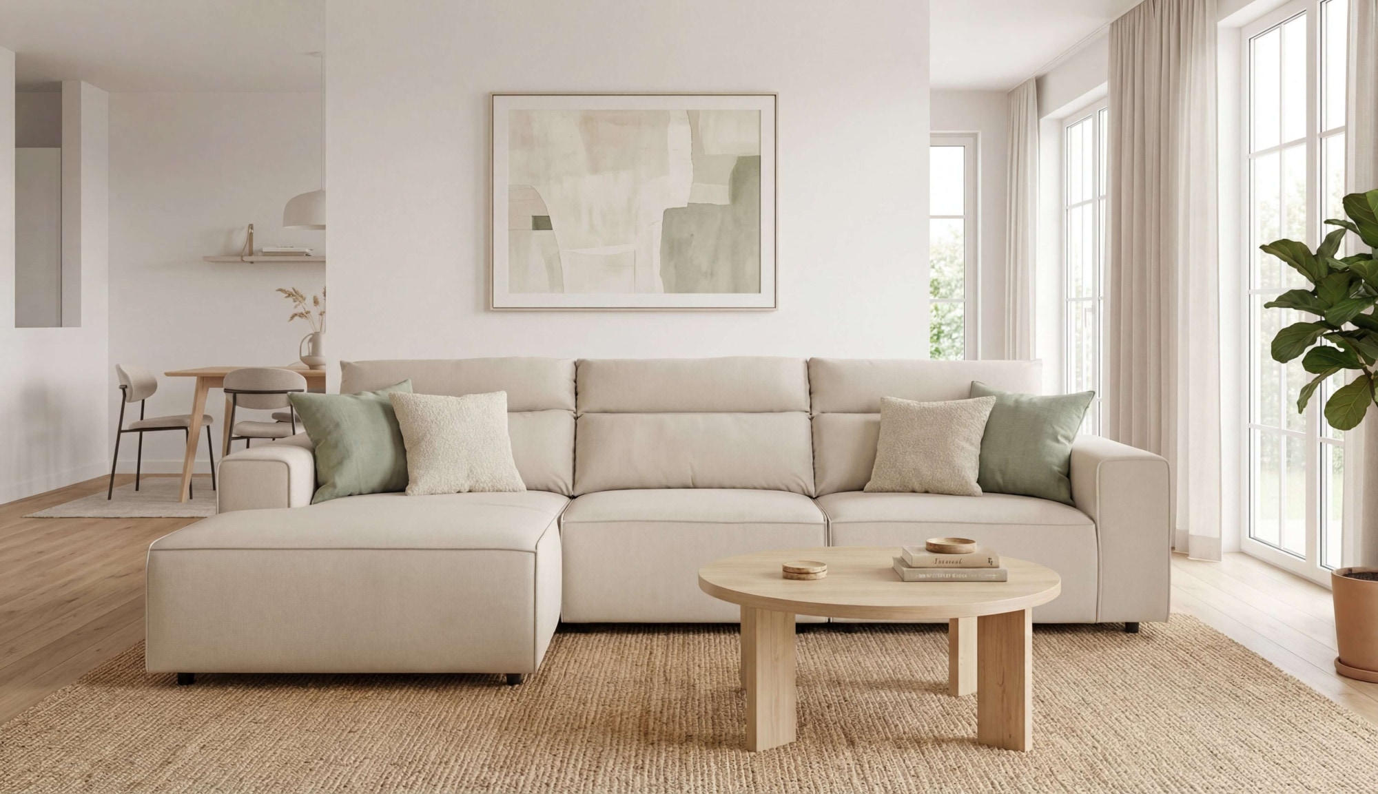 OTTO home Ecksofa "Jorrena, extra weicher Chenille-Stoff" L-Form, 3 Komfortstufen, Breite 316 cm, mit Wellenunterfederung