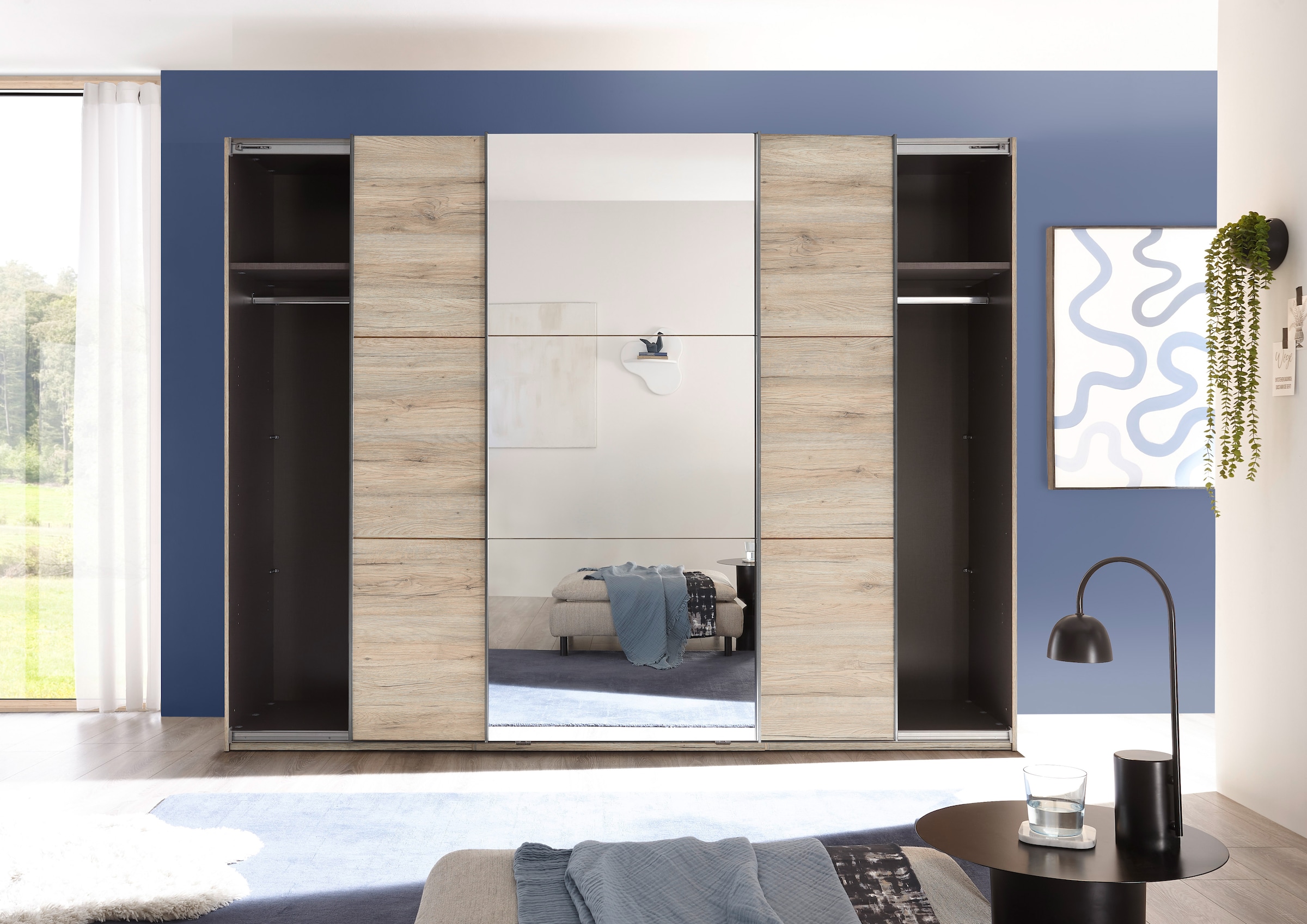 Schlafkontor Schwebetürenschrank »Bravo Kleiderschrank, Schiebetürenschrank« mit Spiegeltür, wahlweise mit Zubehör