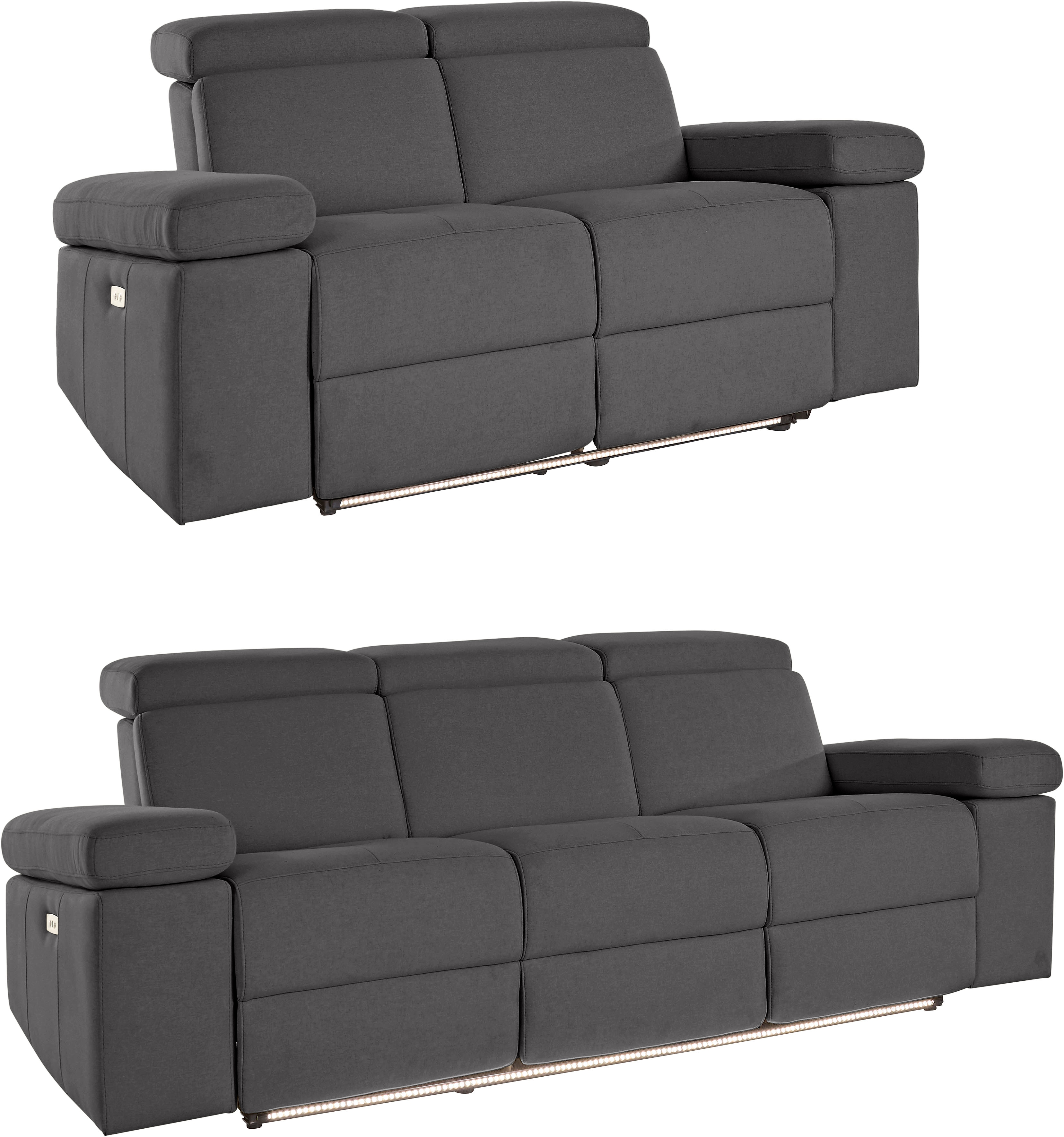 Home affaire Sitzgruppe "Kilado" mit Relaxfunktion, verstellbarer Armlehne, Kopfteilverstellung