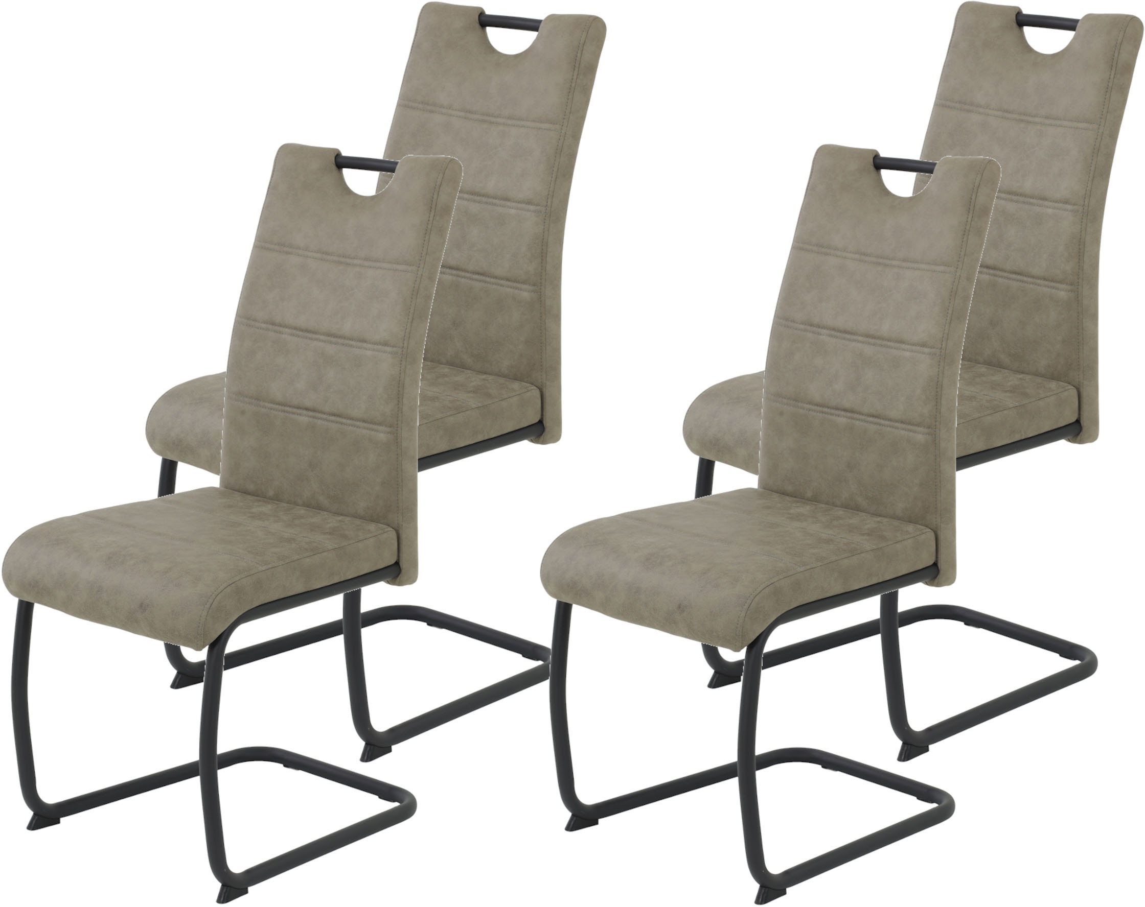 HELA Freischwinger "DUNJA" (Set) 4 Stk.Schwingstuhl; Vintage Optik; mit Gri günstig online kaufen