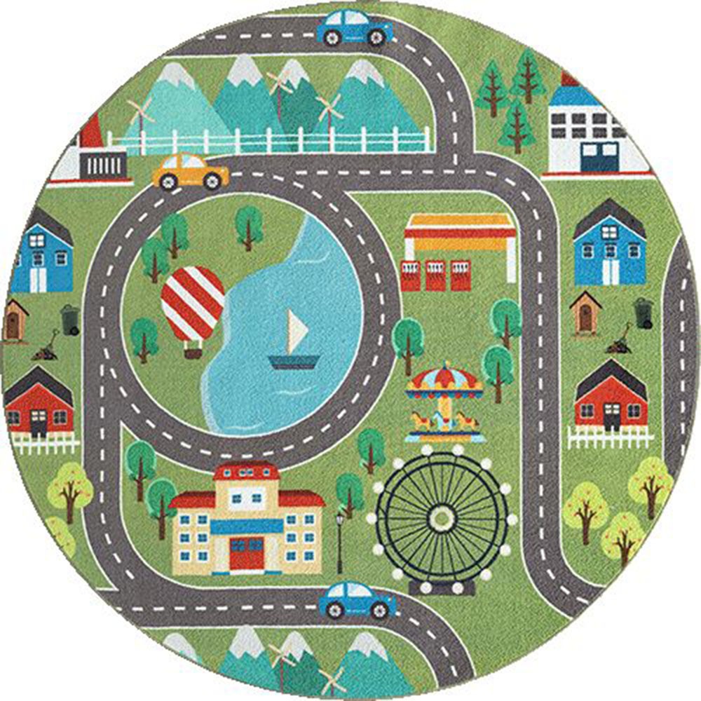 the carpet Kinderteppich »Happy Life«, rund, 4 mm Höhe, Life Kinderzimmer Teppich Spielteppich pflegeleicht