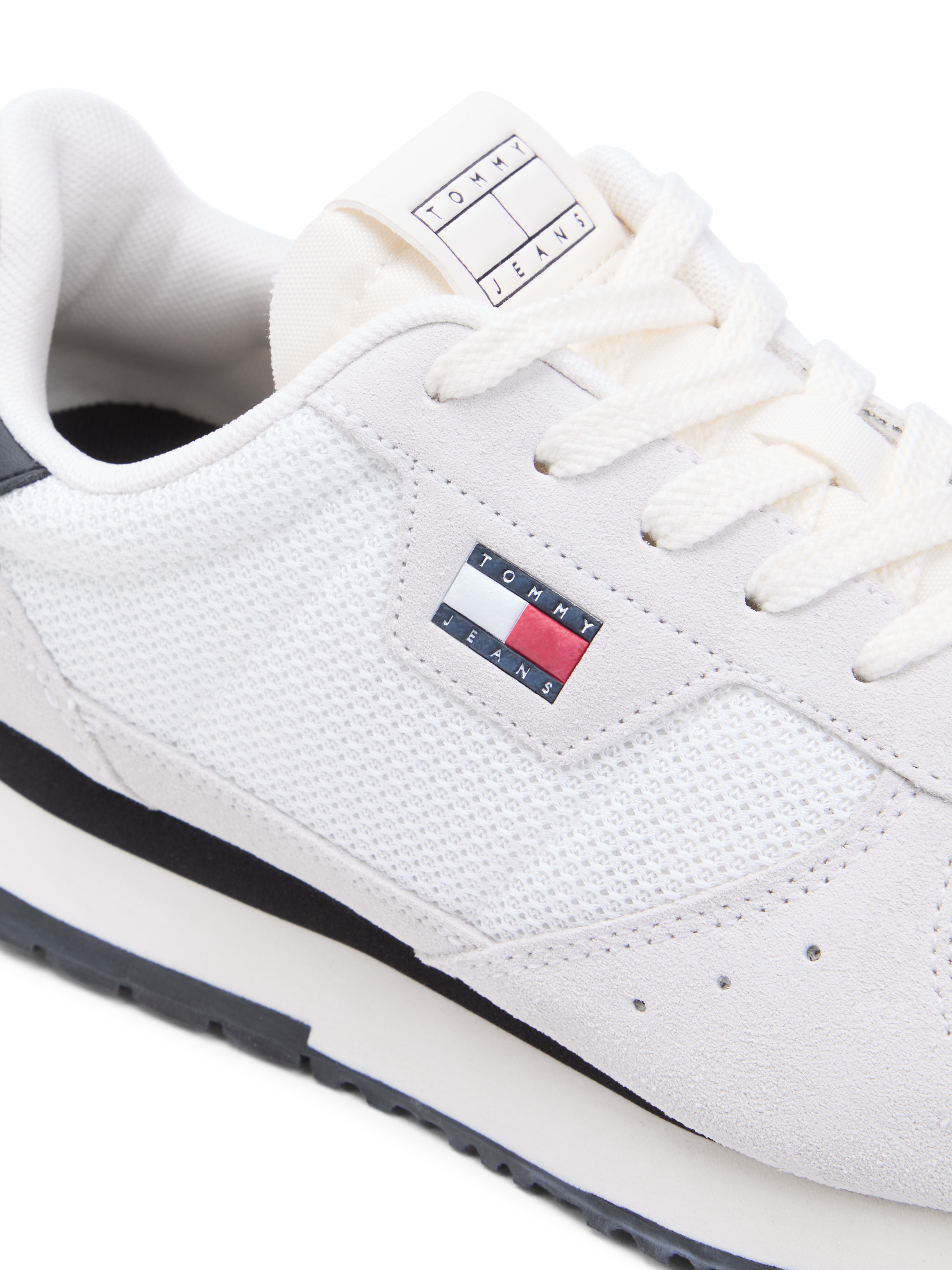 Tommy Jeans Sneaker »TJM EVA RUNNER LEATHER«  Freizeitschuh, Halbschuh, Schnürschuh mit seitlicher Logoflagge