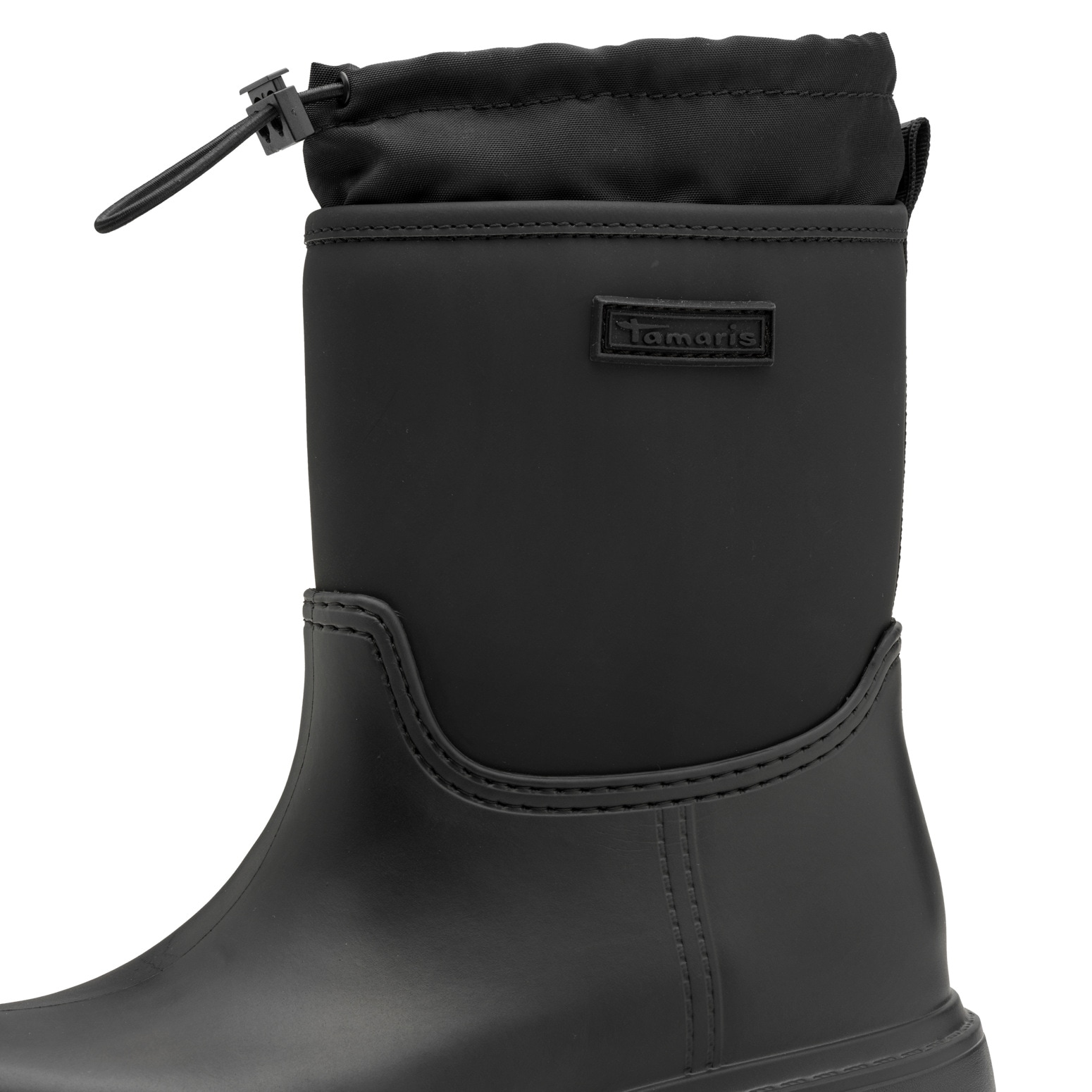 Tamaris Gummistiefel  , Blockabsatz, Boots mit Textileinsatz am Schaftrand