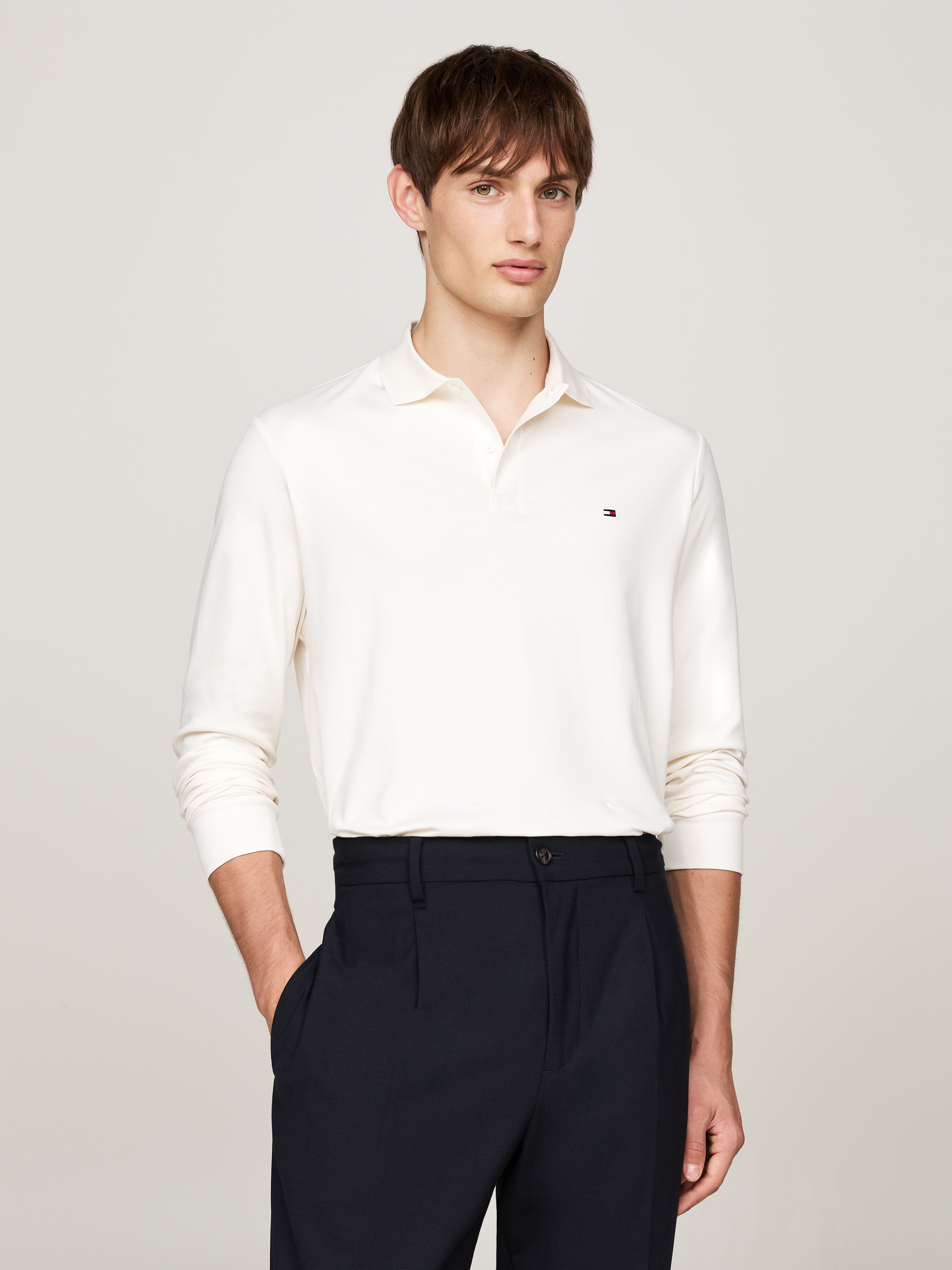 Tommy Hilfiger Langarm-Poloshirt "L/S LIQUID COTTON REG POLO mit Jersey und günstig online kaufen