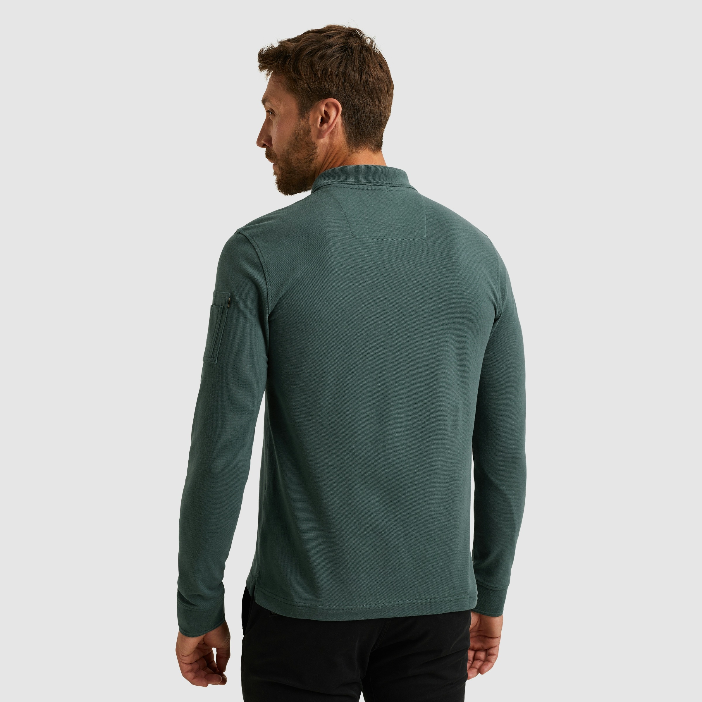 PME LEGEND Langarm-Poloshirt, mit Logo Stickerei