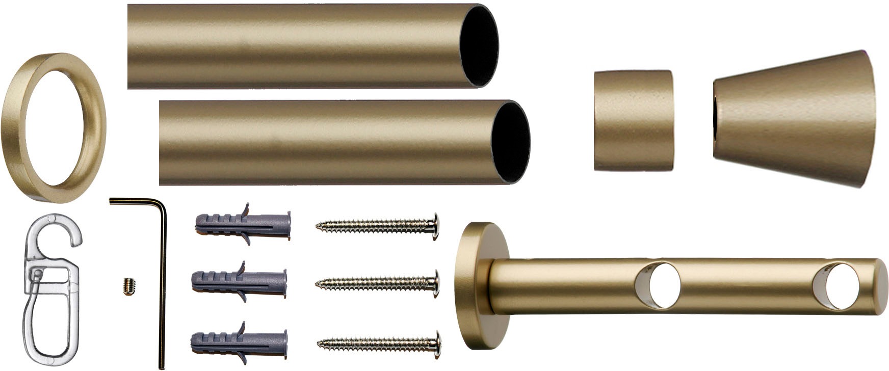 indeko Gardinenstange "Granada" Ø 12 mm 2 läufig-läufig Fixmaß Komplett-Set günstig online kaufen
