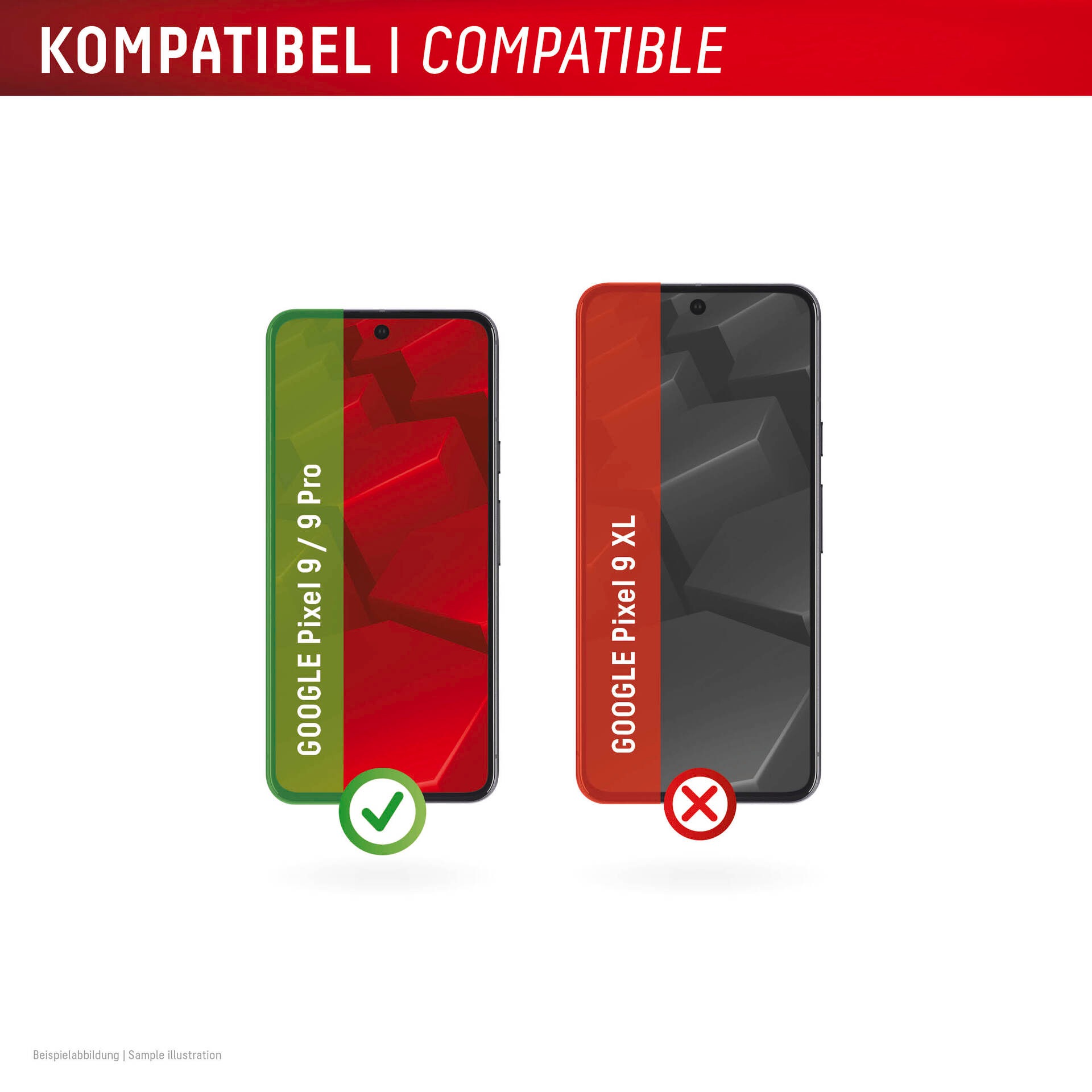Displex Displayschutzglas »Real Glass Screen Protection«, für Google Pixel 9-Google Pixel 9 Pro, Displayschutzfolie, Schutzfolie, Bildschirmschutz, kratz- & stoßfest