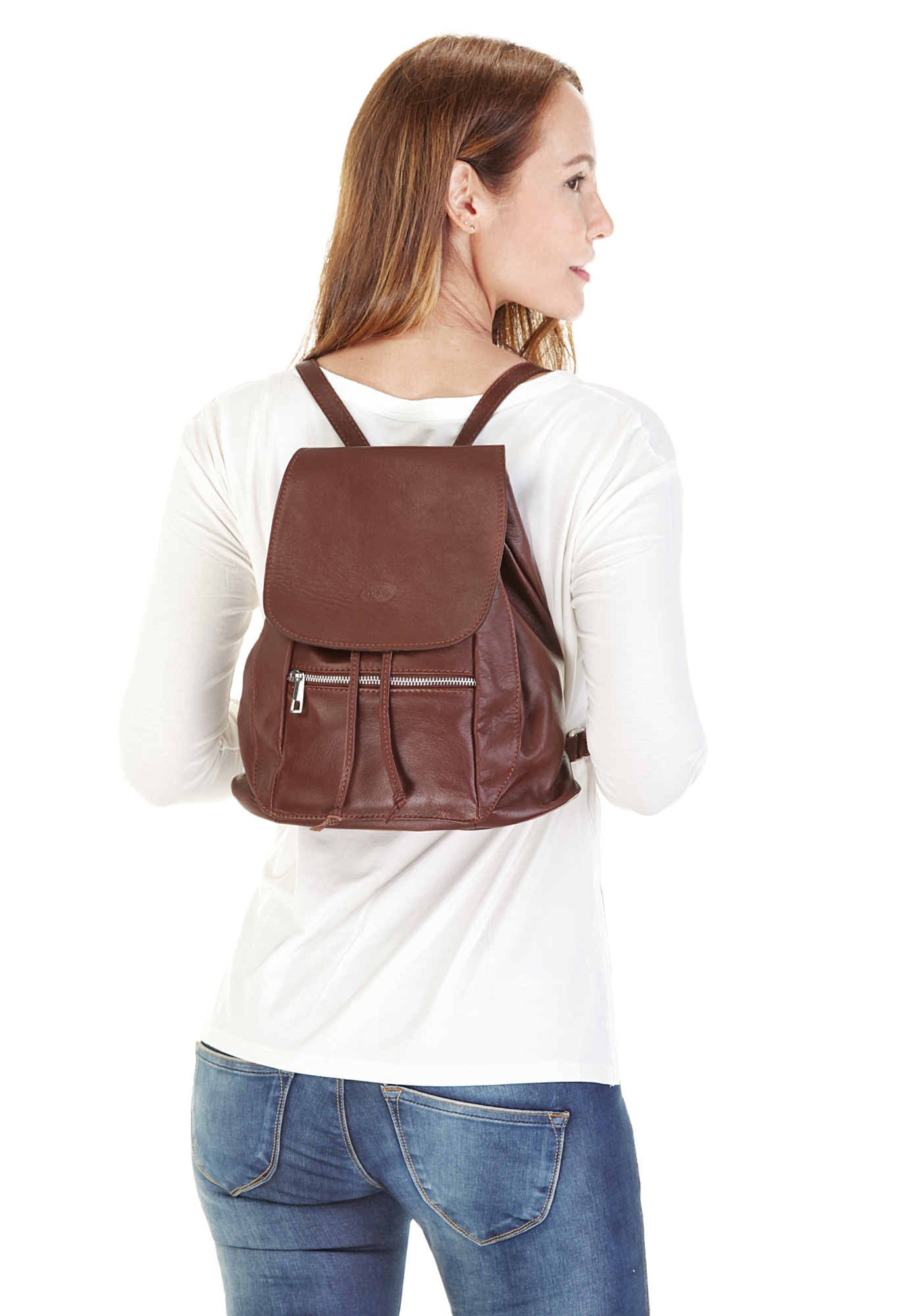 Piké Cityrucksack »ANTONIA«, echt Leder, Made in Italy