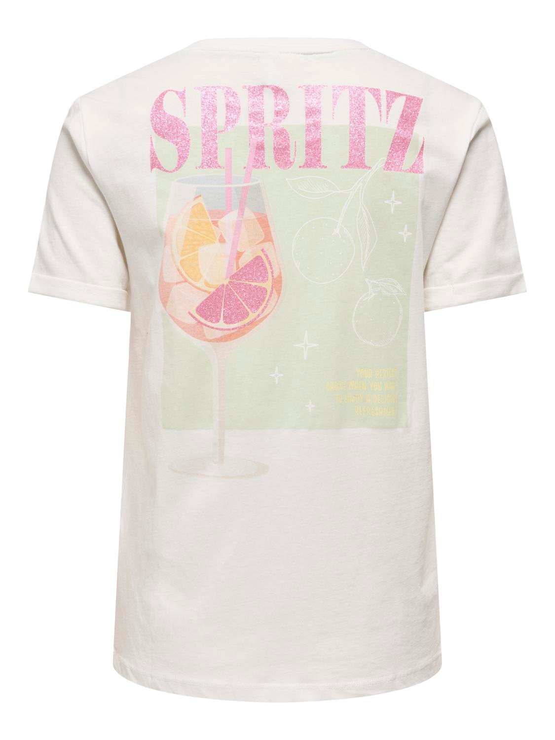 Thumbnail - ONLY T-Shirt "ONLKITA S/S DRINKS TOP BOX JRS" Baumwolle, regular fit, Rundhals