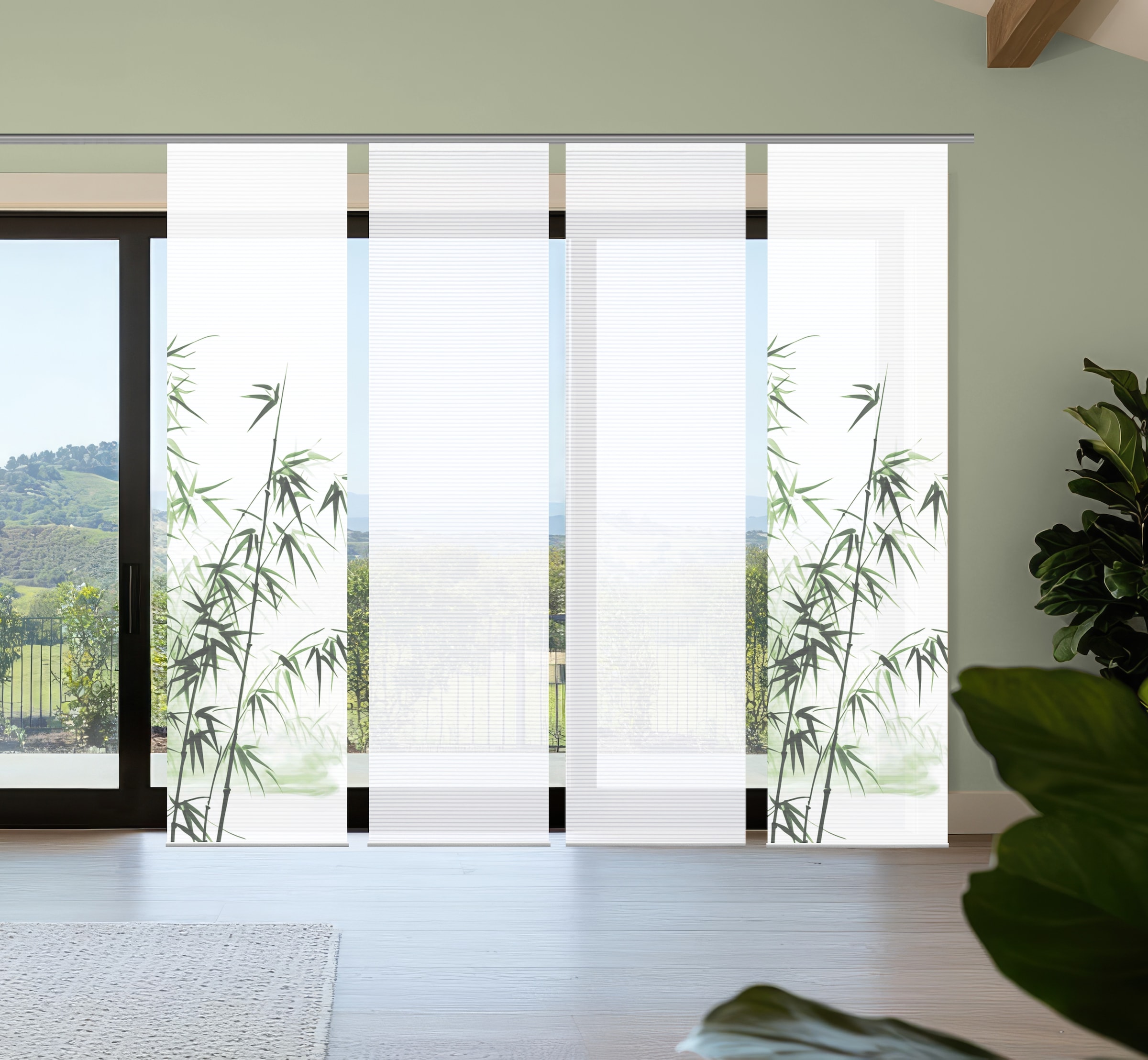 HOME in green Schiebegardine "RUFUS" Paneelwagen 4 Stk. tlg. Bambusoptik, S günstig online kaufen