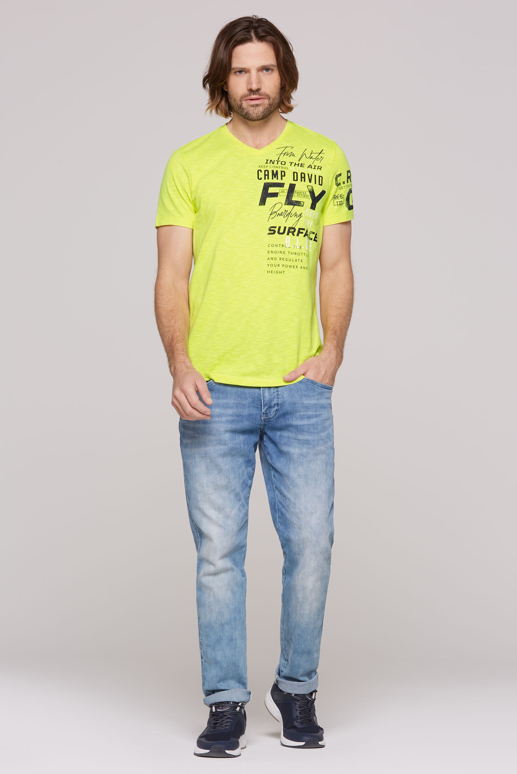 CAMP DAVID V-Shirt, aus Baumwolle