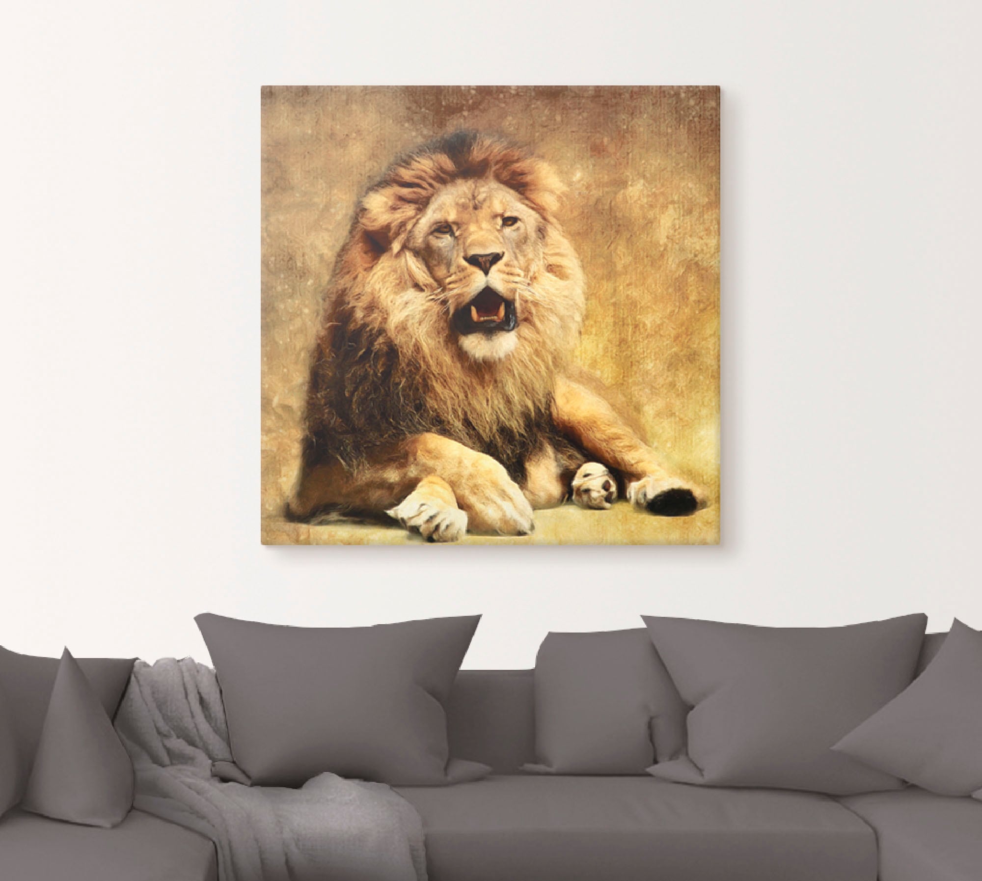 Black Friday Artland Wandbild »Der König - Löwe«, Wildtiere, (1 St.), als  Leinwandbild, Wandaufkleber oder Poster in versch. Größen | BAUR