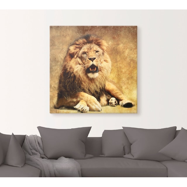 Black Friday Artland Wandbild »Der König - Löwe«, Wildtiere, (1 St.), als  Leinwandbild, Wandaufkleber oder Poster in versch. Größen | BAUR