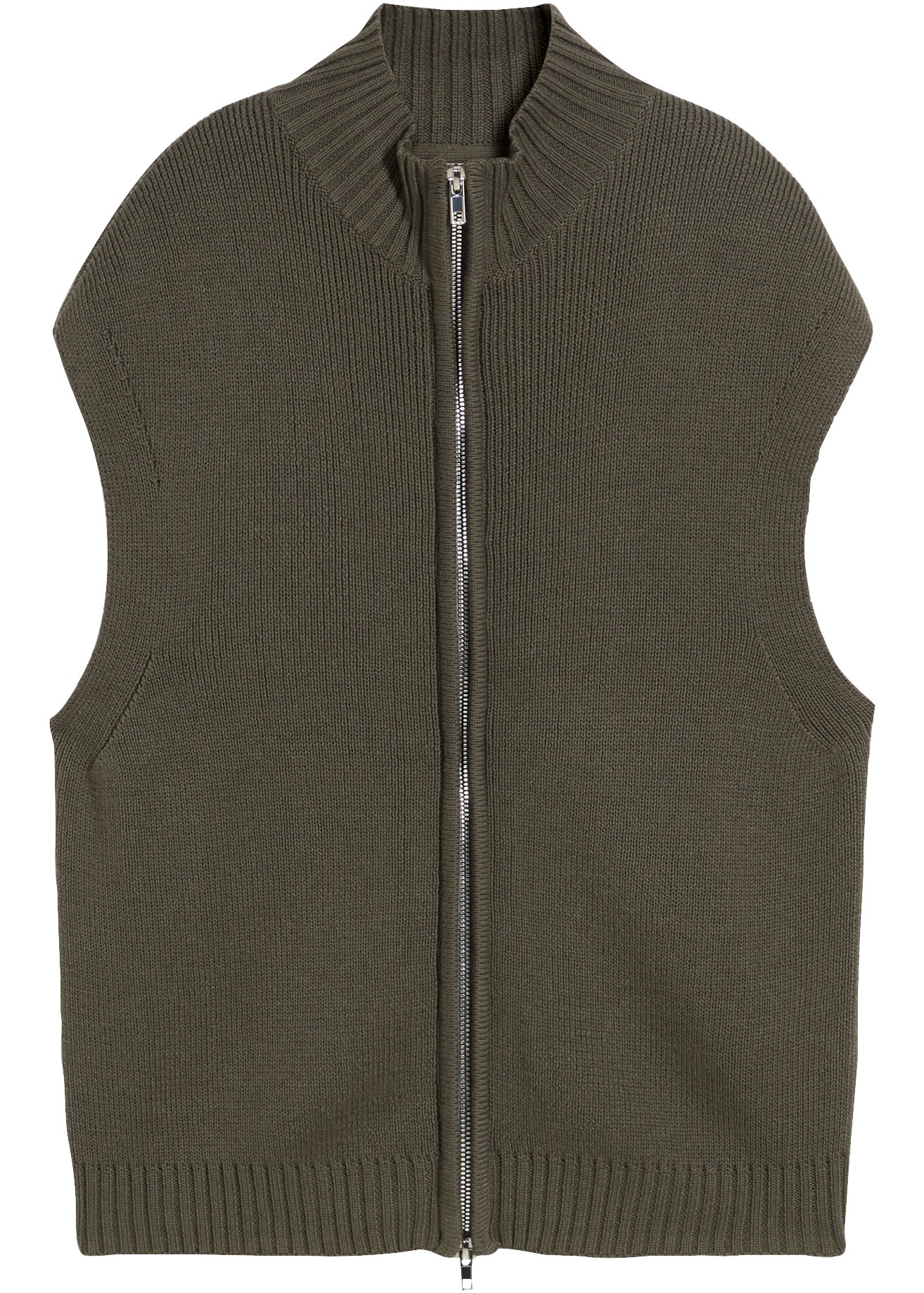 bonprix Strickweste mit Zip-Detail, Oversize-Passform, aus Baumwolle und Polyacryl
