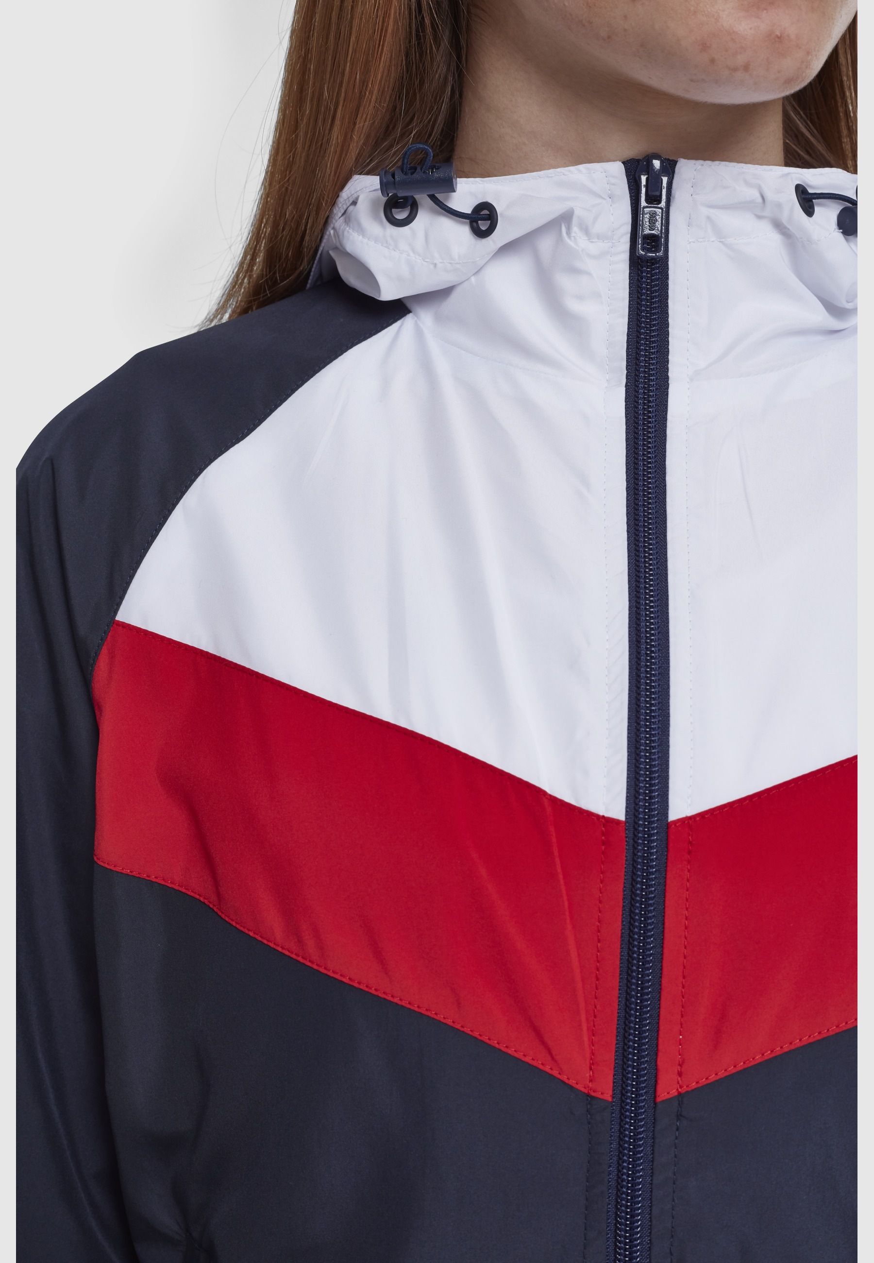 URBAN CLASSICS Anorak »Urban Classics Damen Ladies 3-Tone Windbreaker« 1 Stk. tlg. mit Kapuze