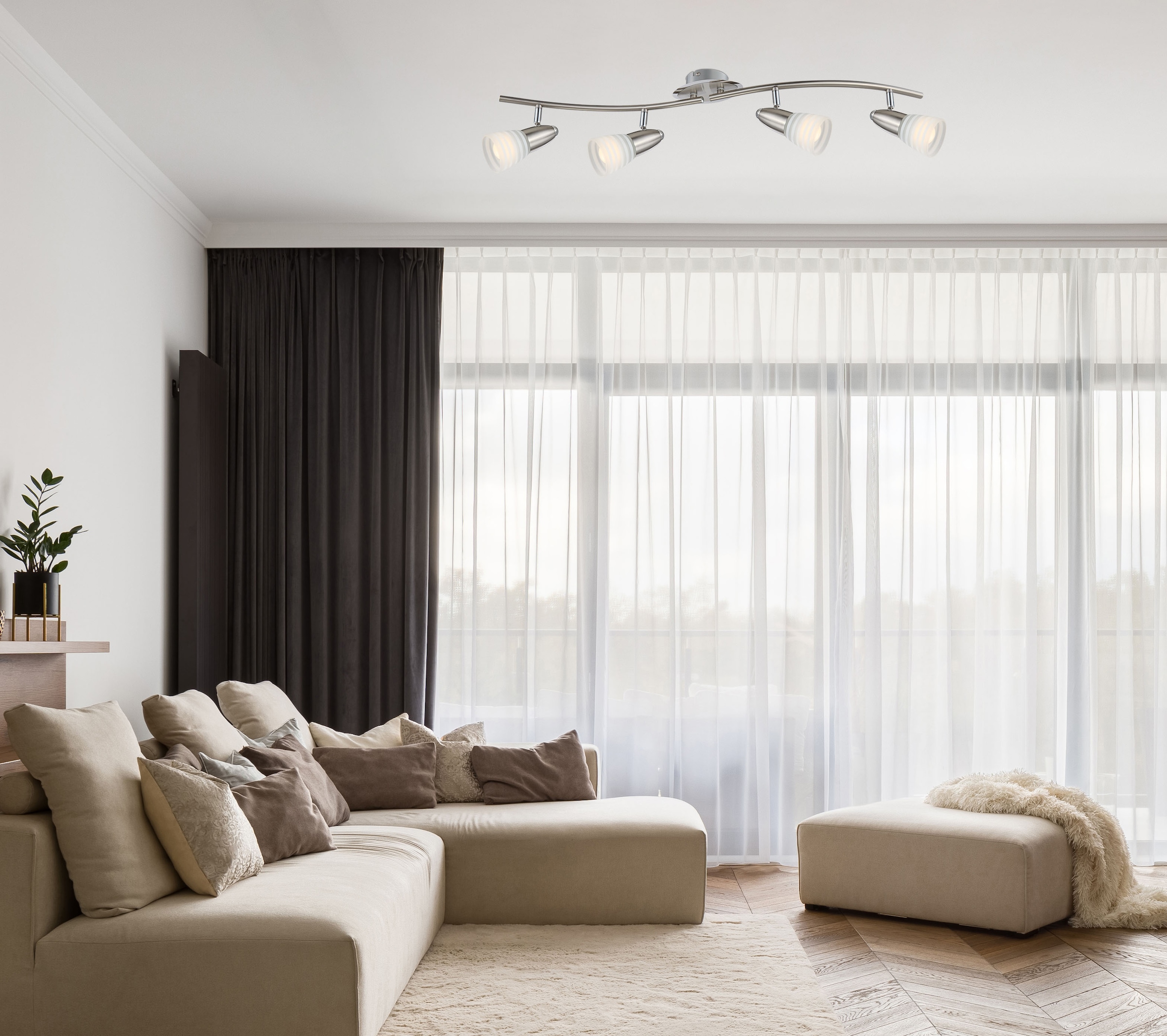 GLOBO LIGHTING Deckenstrahler »CALEB«, Leuchtmittel E14 | Leuchtmittel wechselbar, LED-Strahler/Glas opal/3000K/Wohnzimmer/Flur