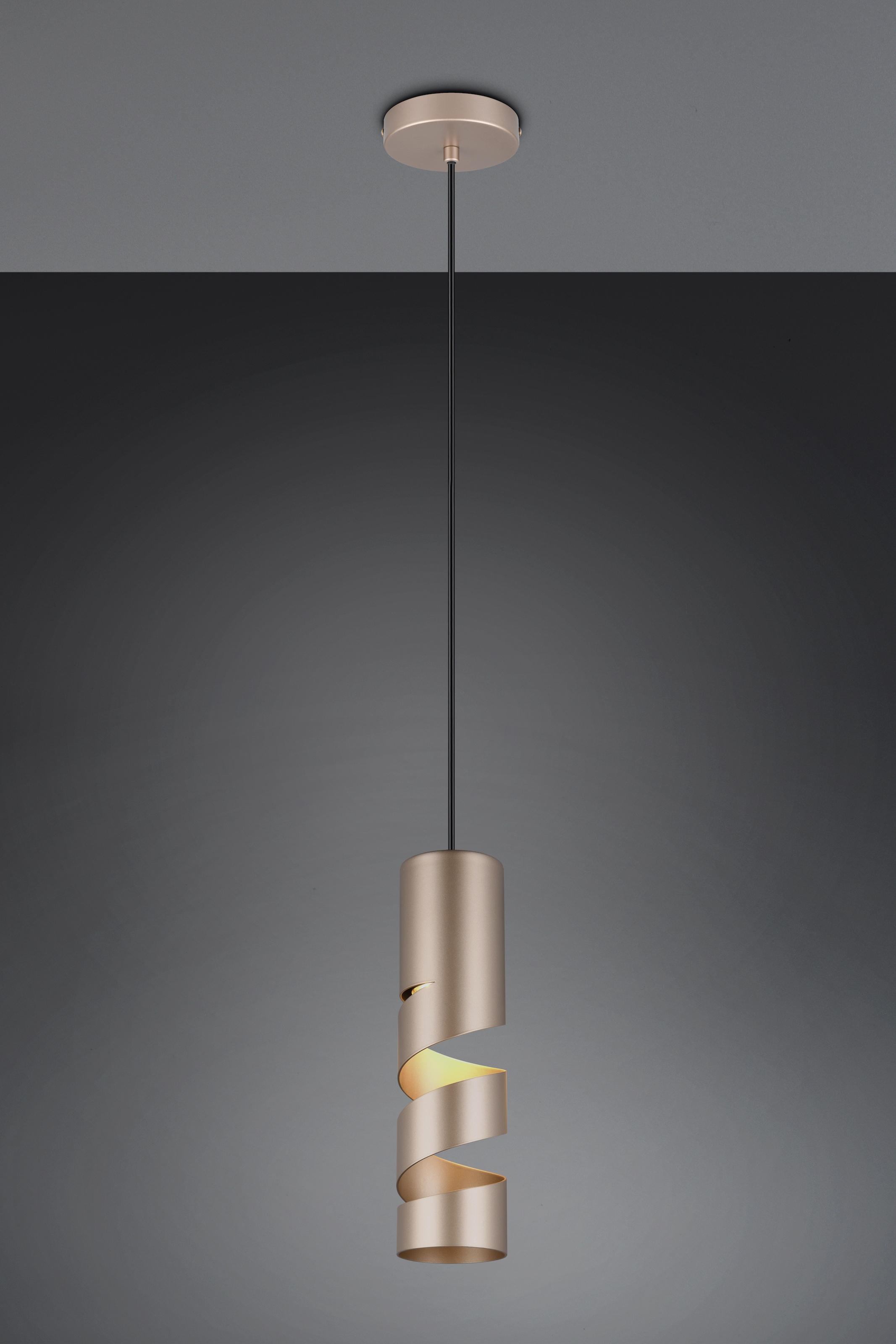 TRIO Leuchten Pendelleuchte »STREAM, Hängelampe mit Metallschirm, exkl GU10 max 10W« GU10 1 Stk. warmweiß - kaltweiß Höhe einstellbar max 150 cm, Moderne Hängeleuchte Wohnzimmer Büro