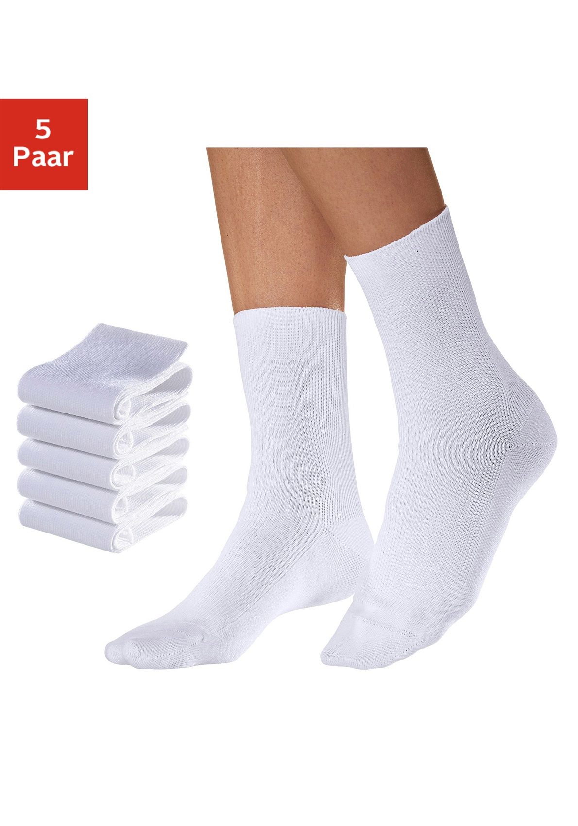 Go in Arbeitssocken, (5 Paar), für medizinische Berufe weiß Damen Arbeitssocken Socken Strümpfe Wäsche